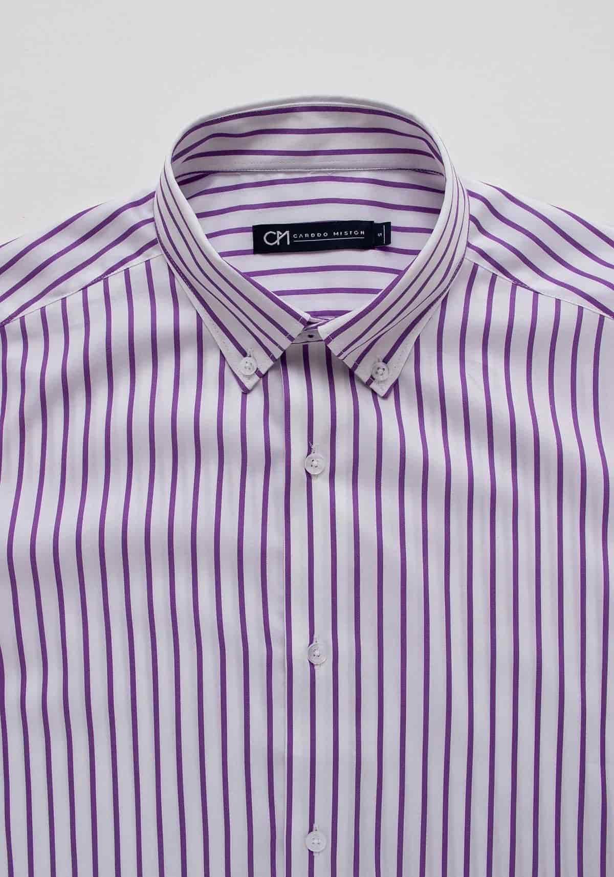 Camisa Sarga Raya Algodón Lila - miniatura 2
