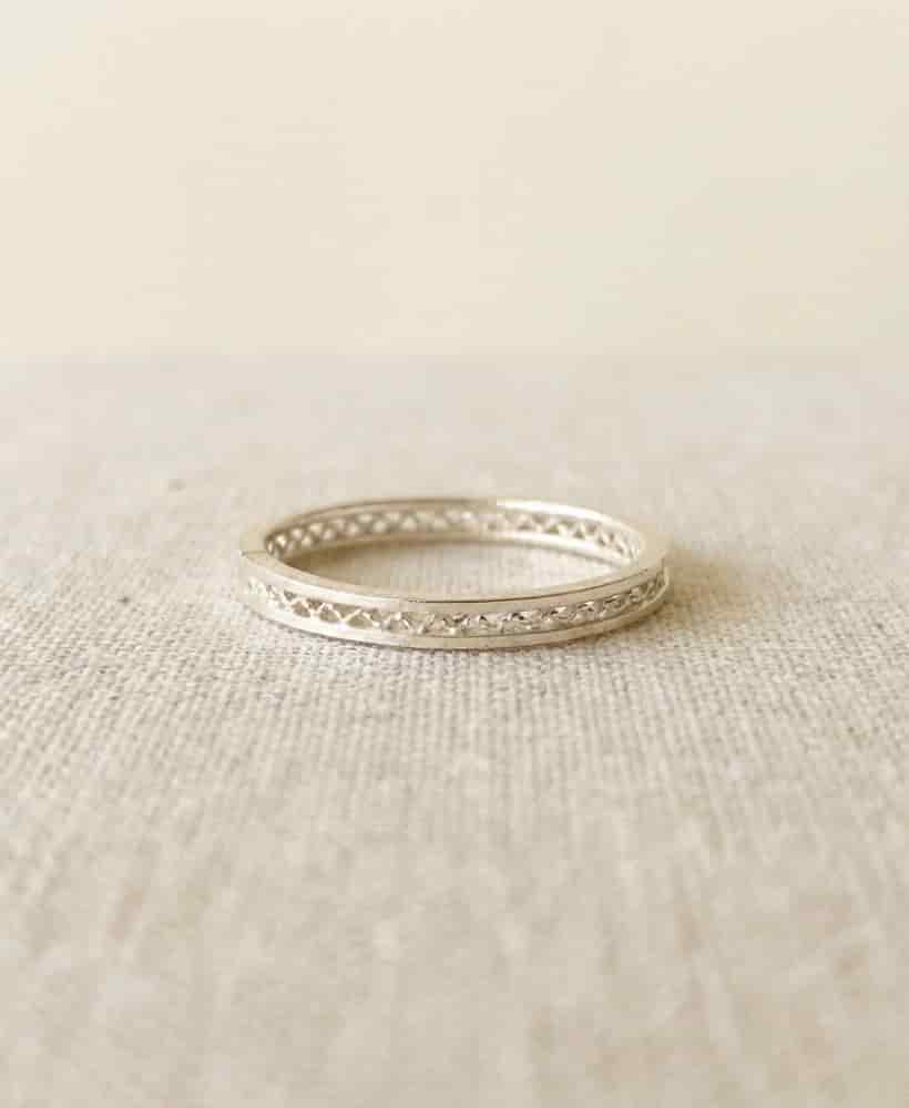 Anillo Cintillo Tejido en Plata ley 950 Filigrana - miniatura 1
