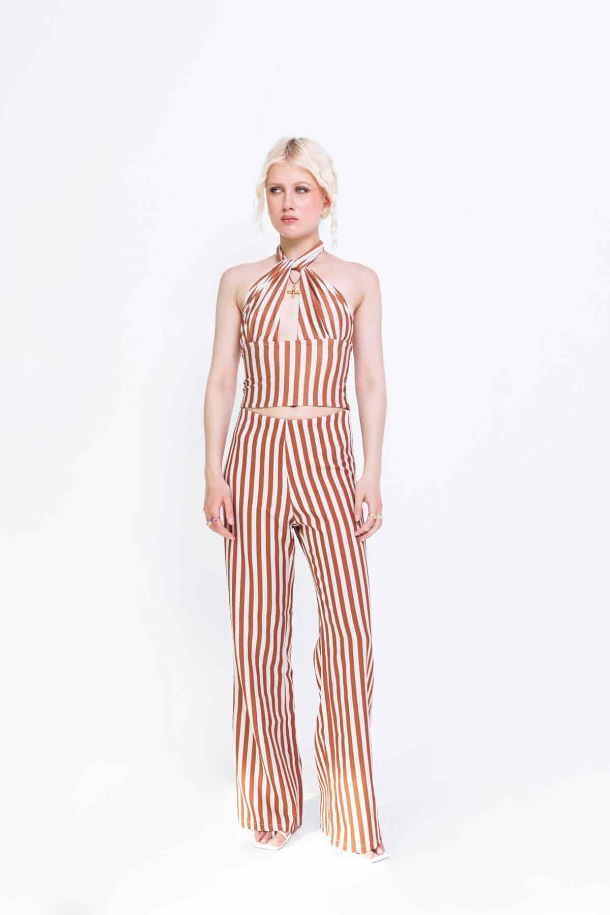 Halter Top in Rust Stripes - miniatura 3