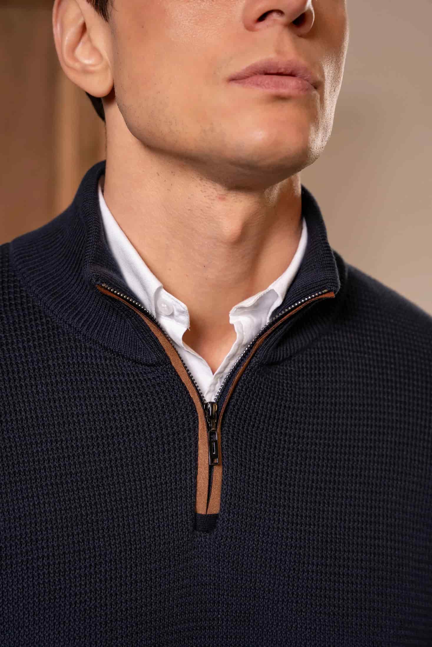 Suéter Halfzip Brienno Hombre Azul Oscuro - miniatura 2
