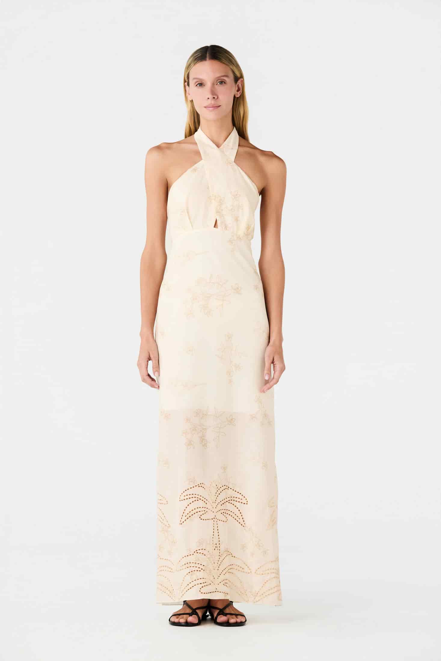 Costa del Sol Cotton Eyelet Midi Dress / Ivory Guayacanes - miniatura 2