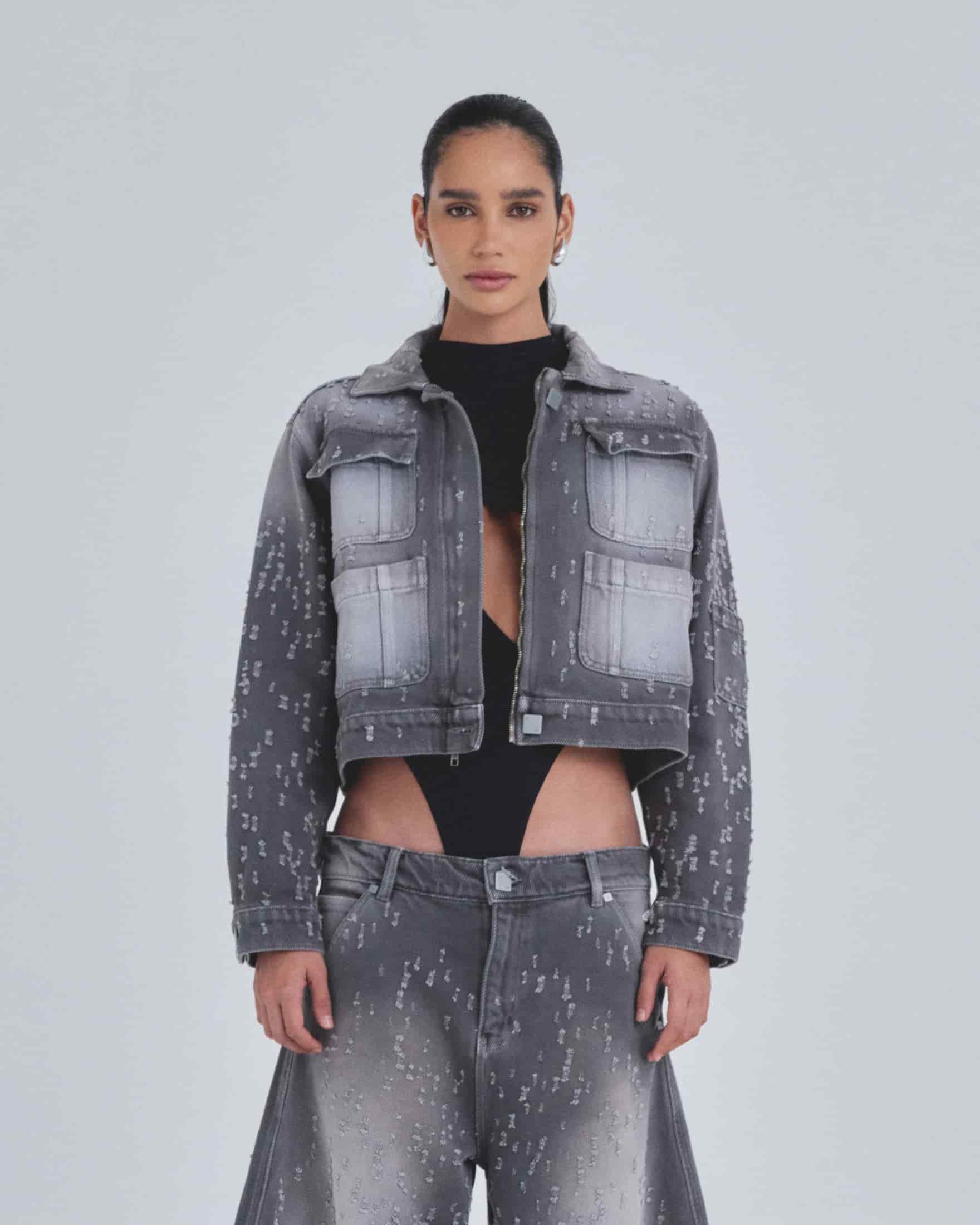 W Holy State UNDRGLD Ripped Jacket Washed Gray - miniatura 2
