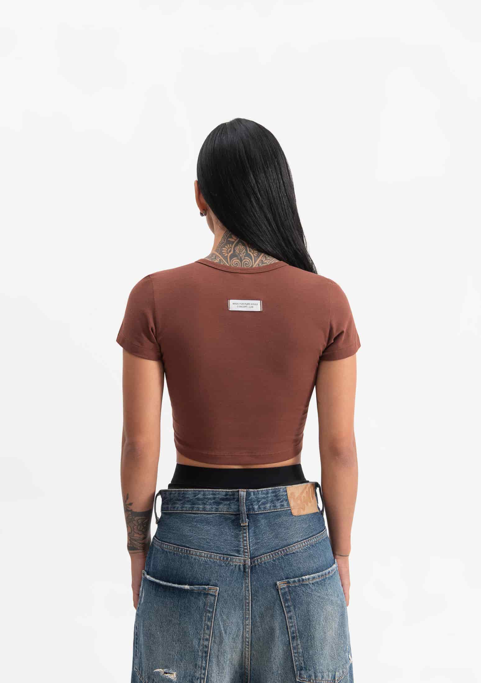 Knockout brown baby tee - miniatura 3