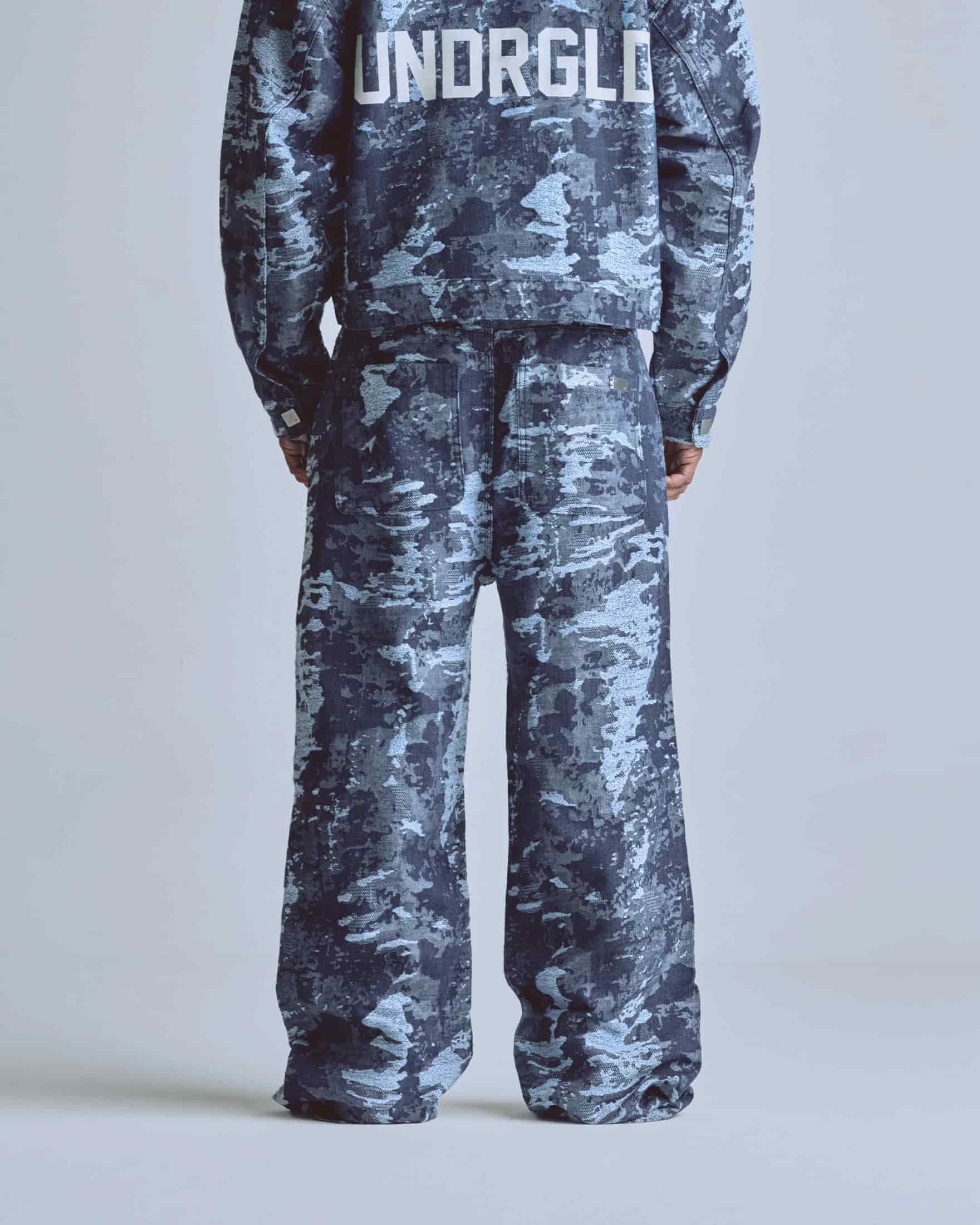 Capsule Basic Jacquard Wide Jeans Cammo Blue - miniatura 5
