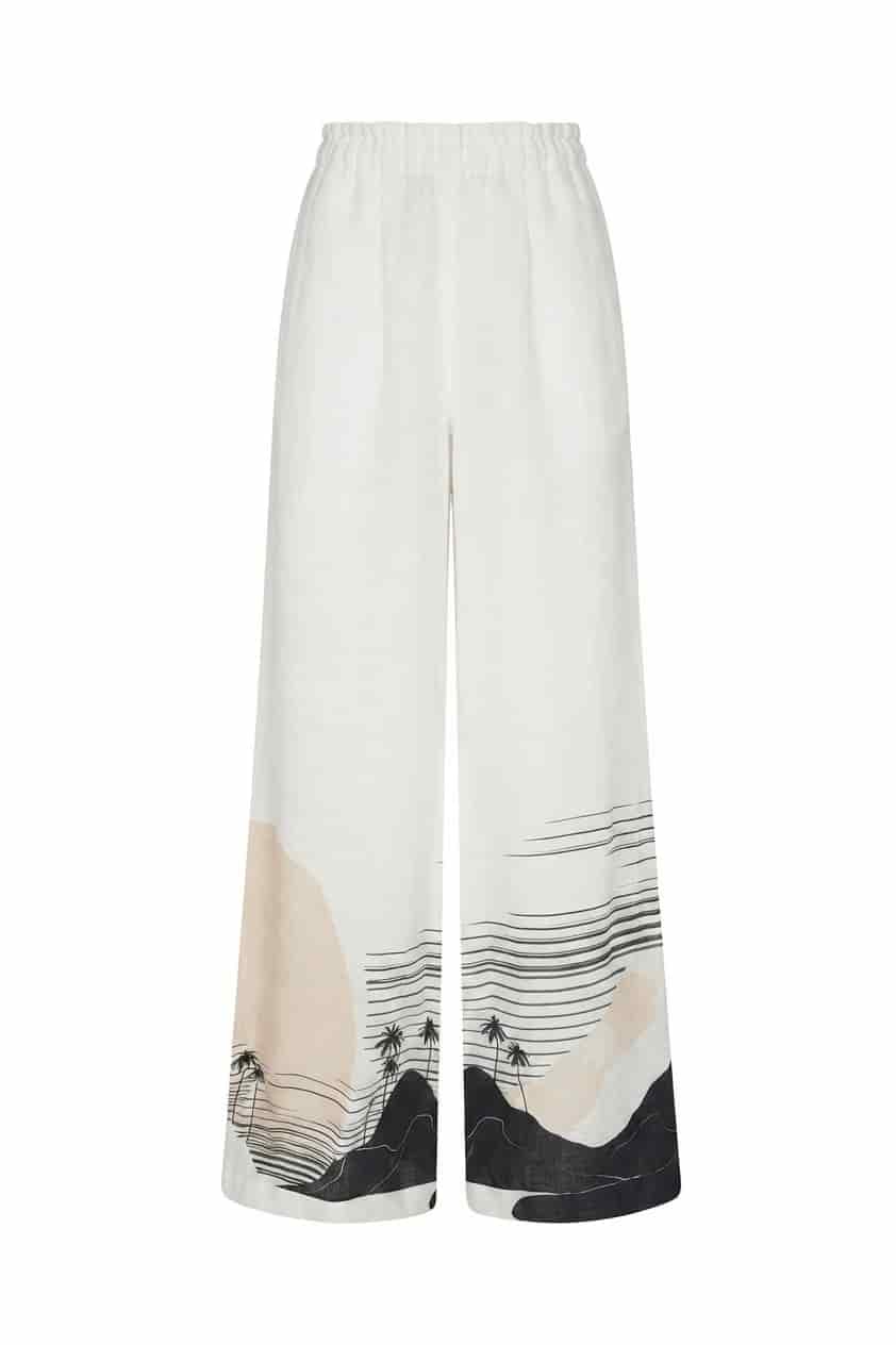San Benito Linen Pants / Black Tropical Landscape Exclusive - miniatura 2