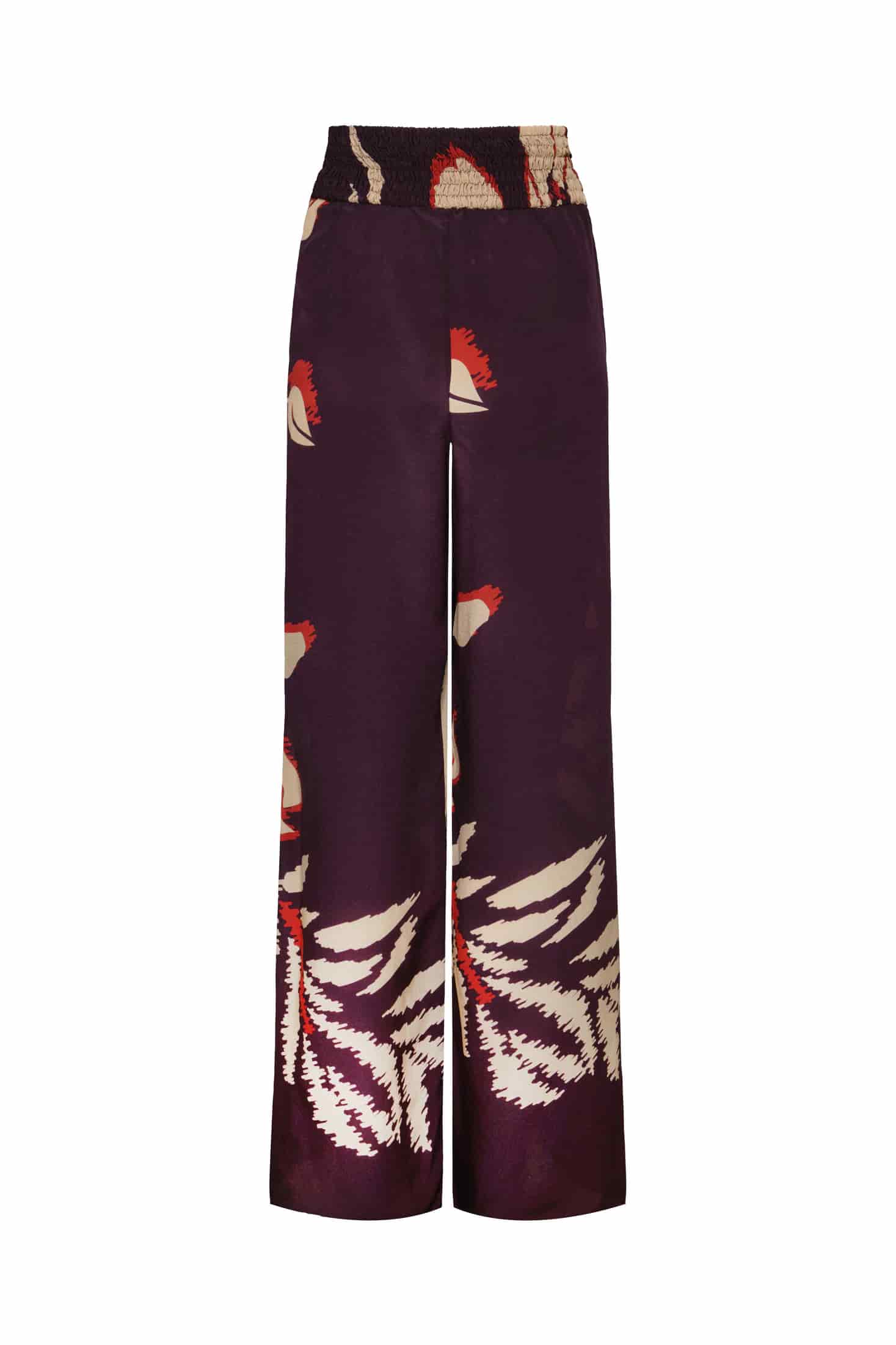 San Cipriano Crepe Chine Pants / Purple Gladiolos - miniatura 4
