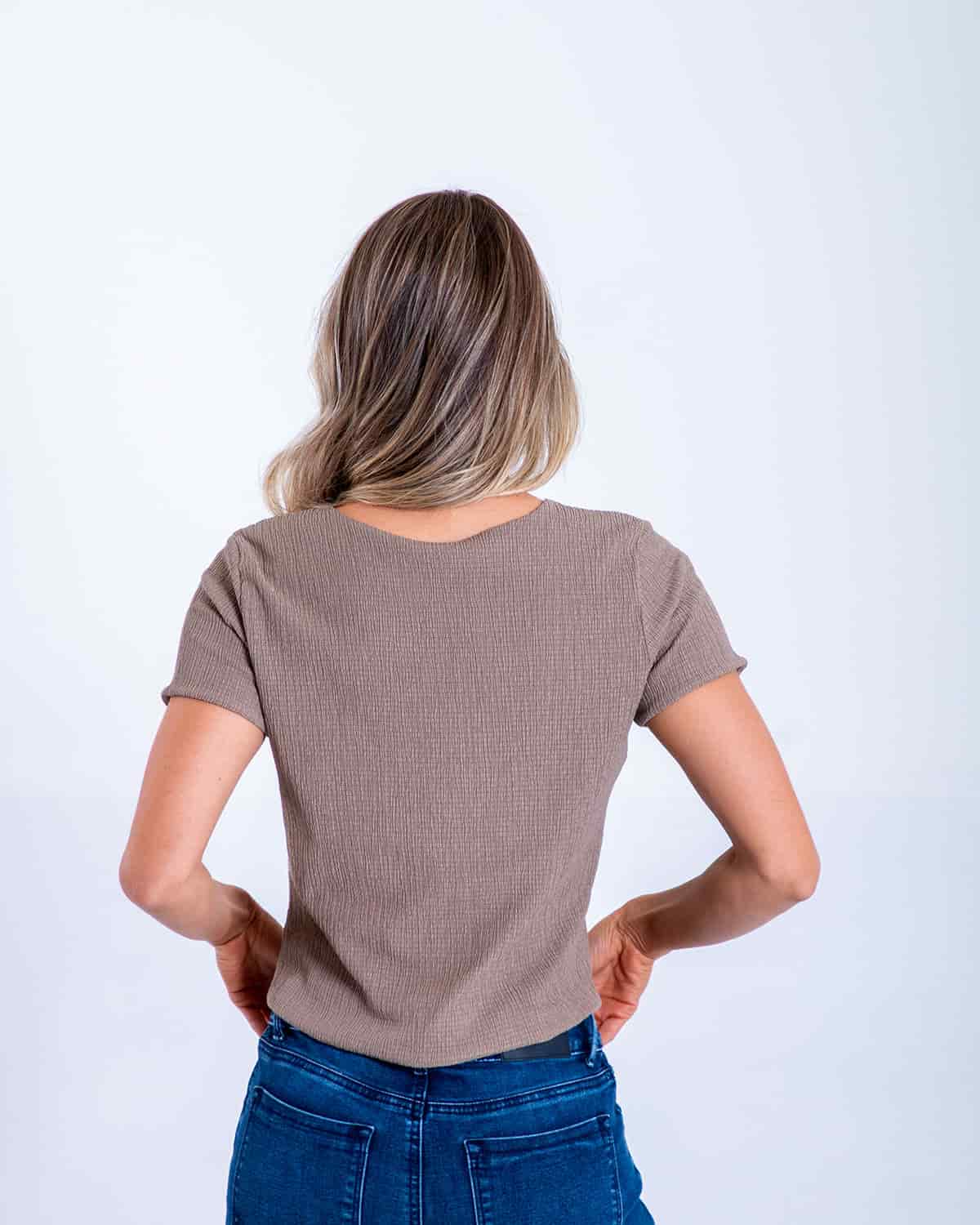 Blusa taupe para mujer - miniatura 3