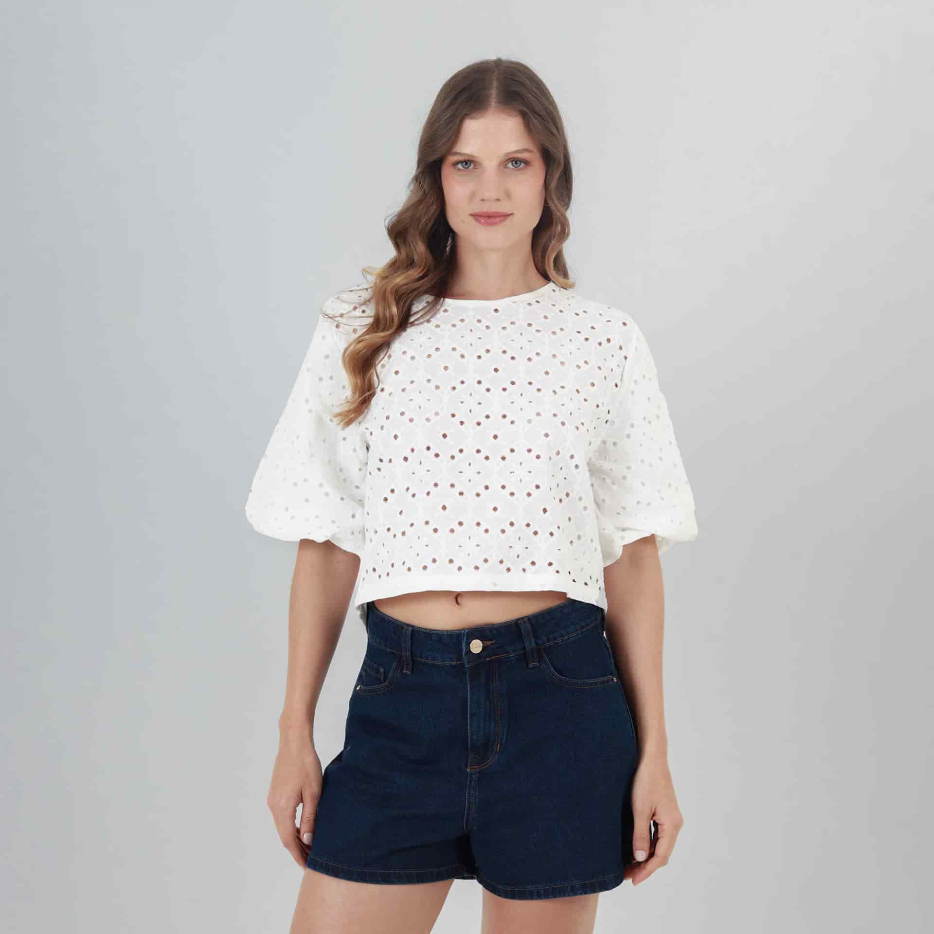 Blusa Cuello Redondo Manga Corta - miniatura 5