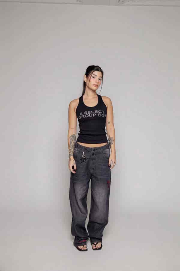 Baggy Remainder Dama Stone-Negro - miniatura 2