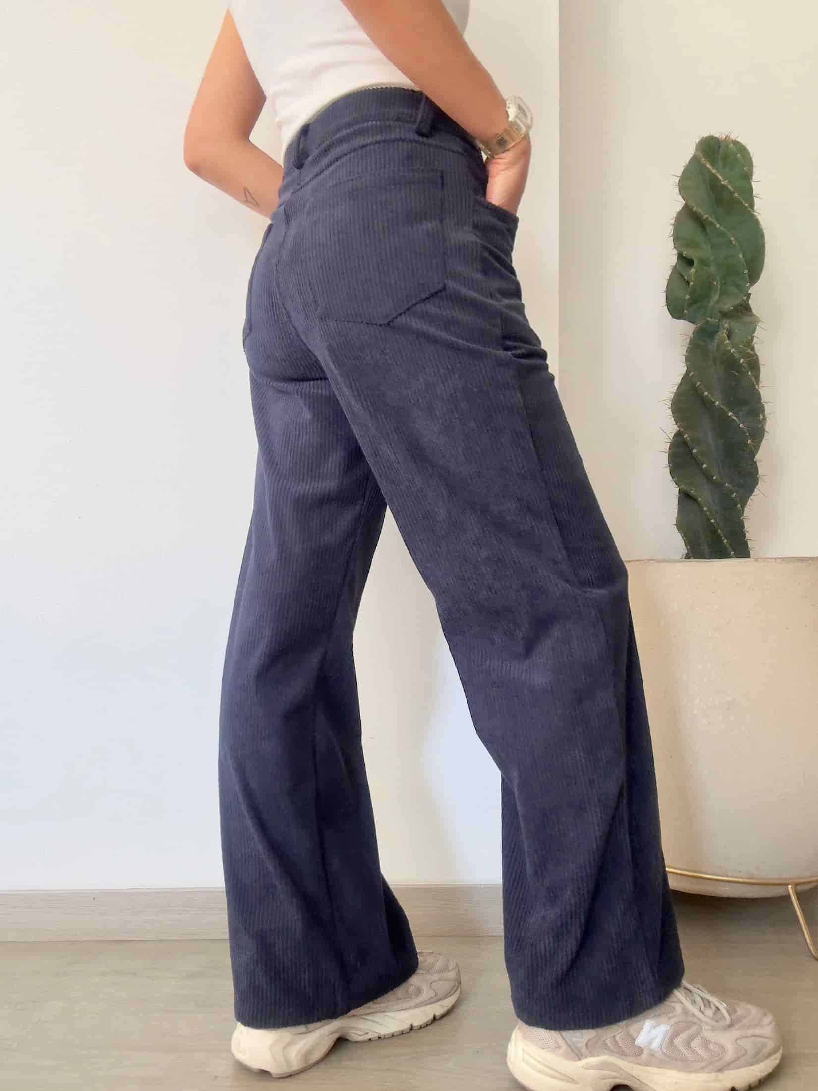 Pantalones Pana Azul Oscuro - miniatura 4