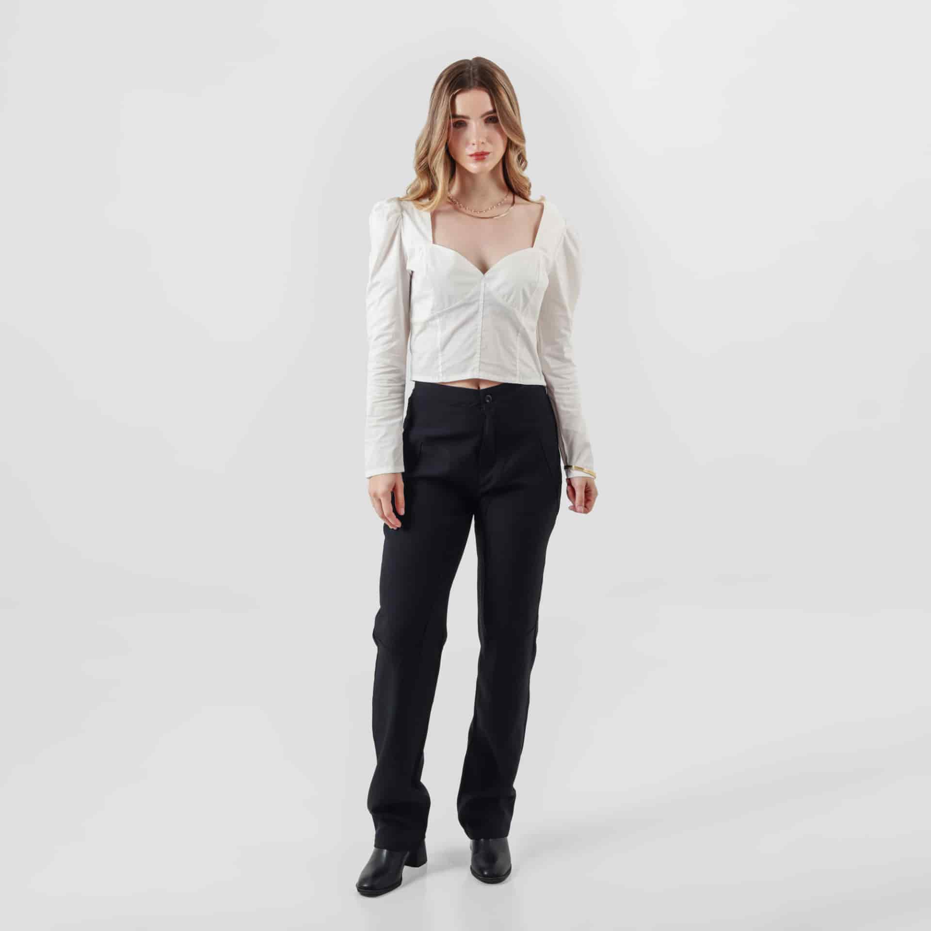 Blusa Cuello V Manga Larga - miniatura 2
