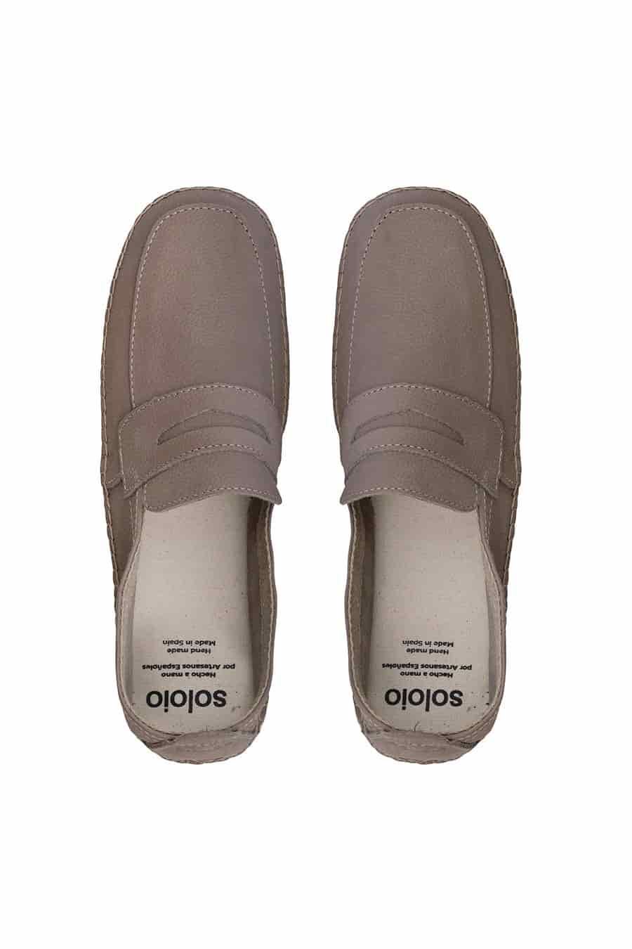 Men's leather espadrille beige masked - miniatura 2