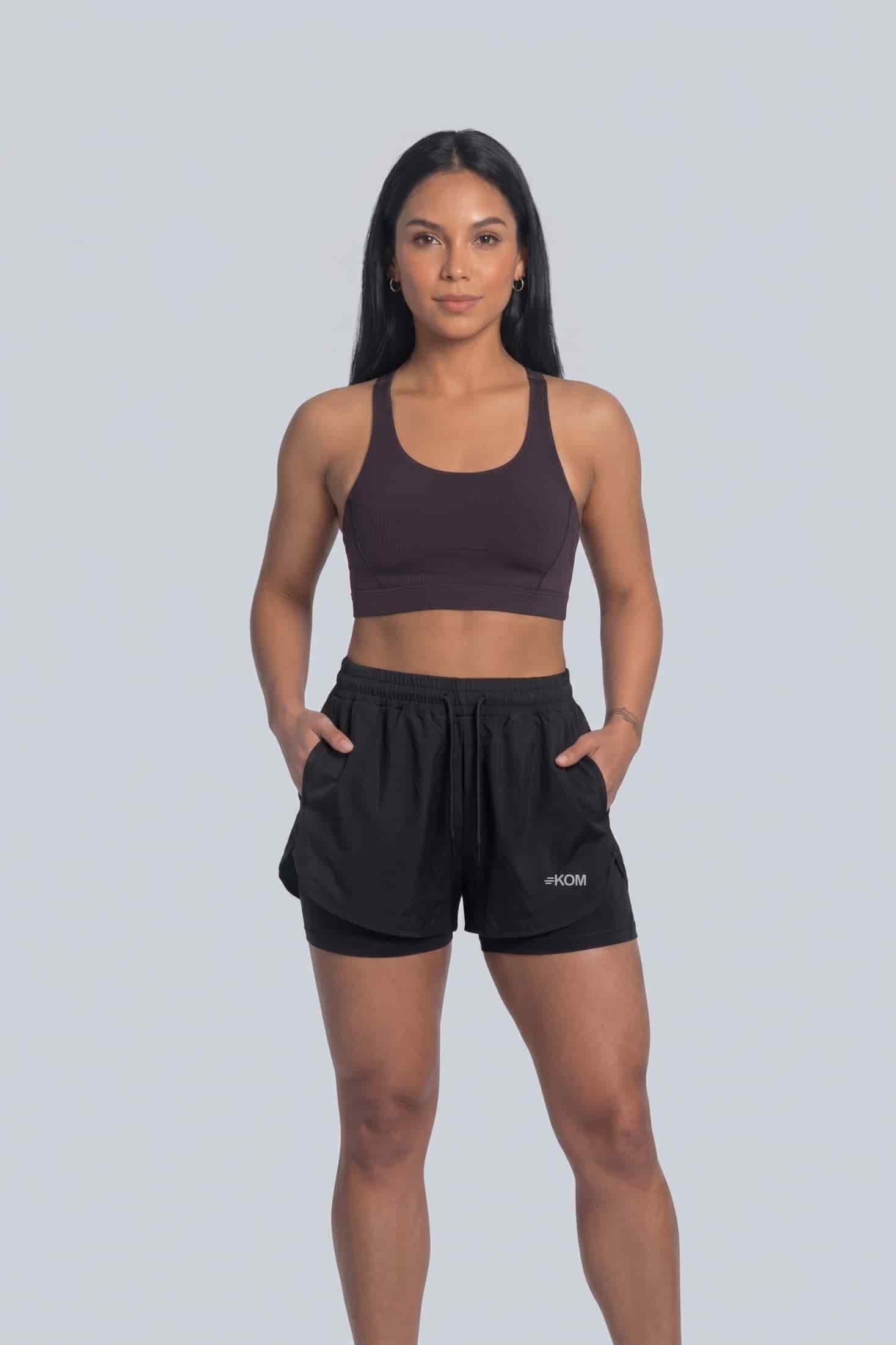 Short Running Deportivo Mujer Línea Giro con Boxer Interno y Bolsillos - miniatura 1