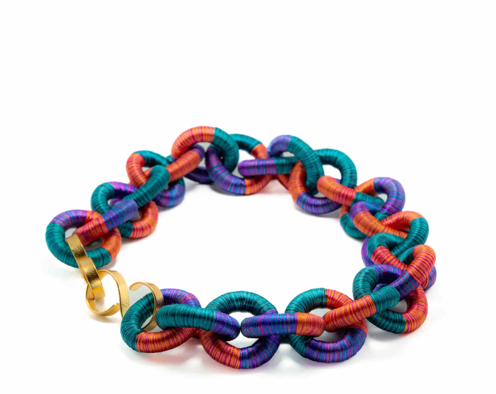 Intertwined Necklace with Silver Clasp - miniatura 3