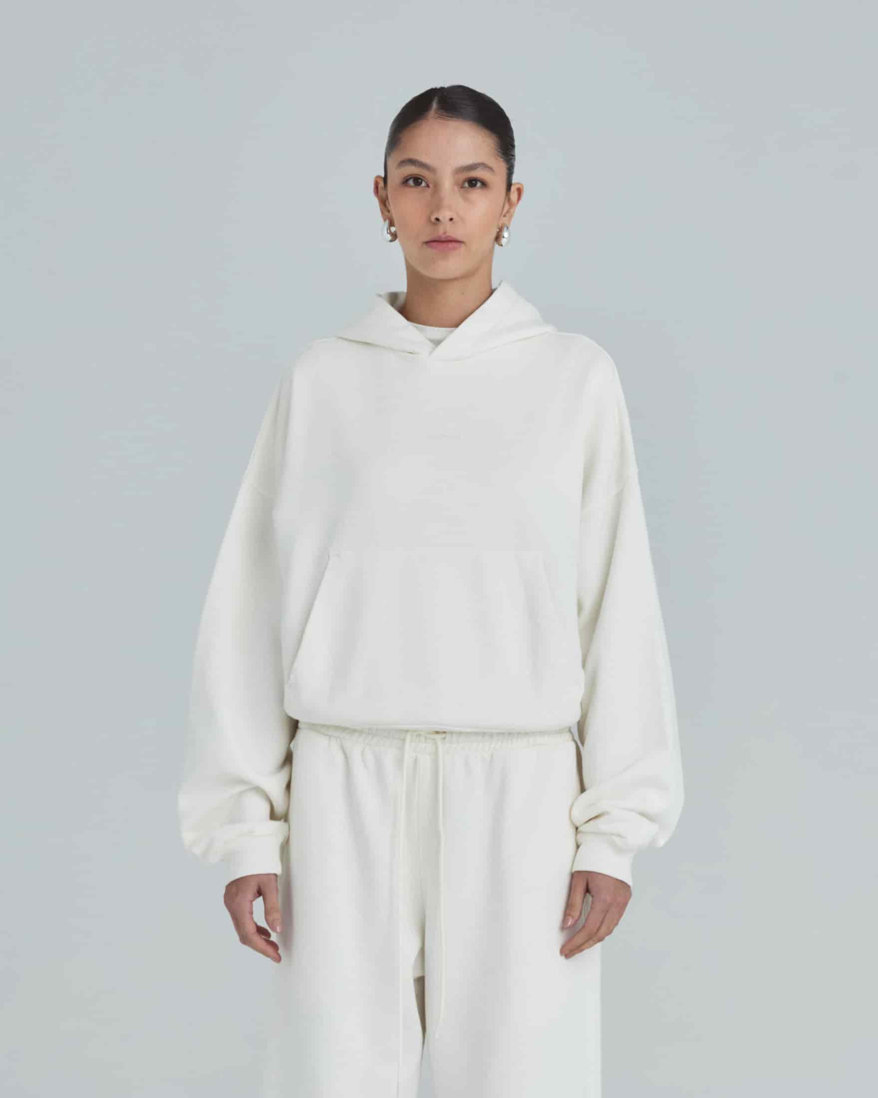 W Line Basic Boxy Fit Hoodie White - miniatura 2