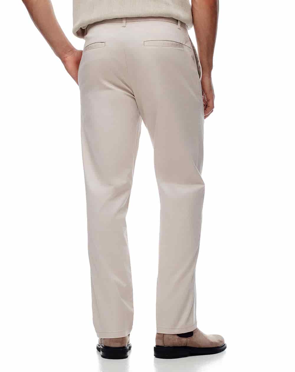 Pantalón regular tiro medio arena hombre - miniatura 2