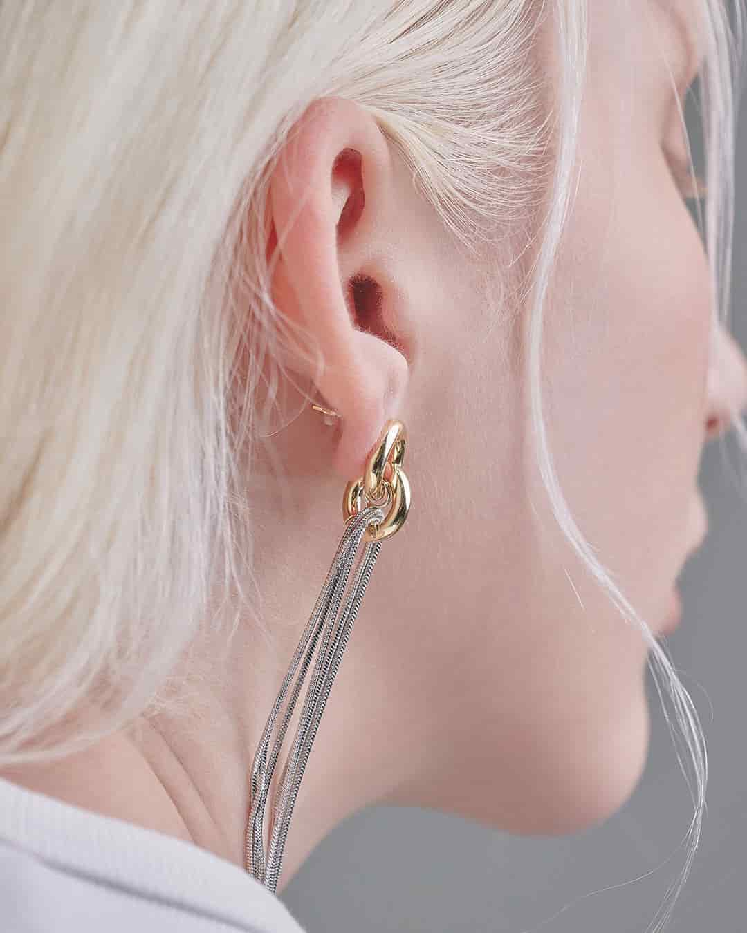 Aretes Largos Eslabones y Cadenas - miniatura 4