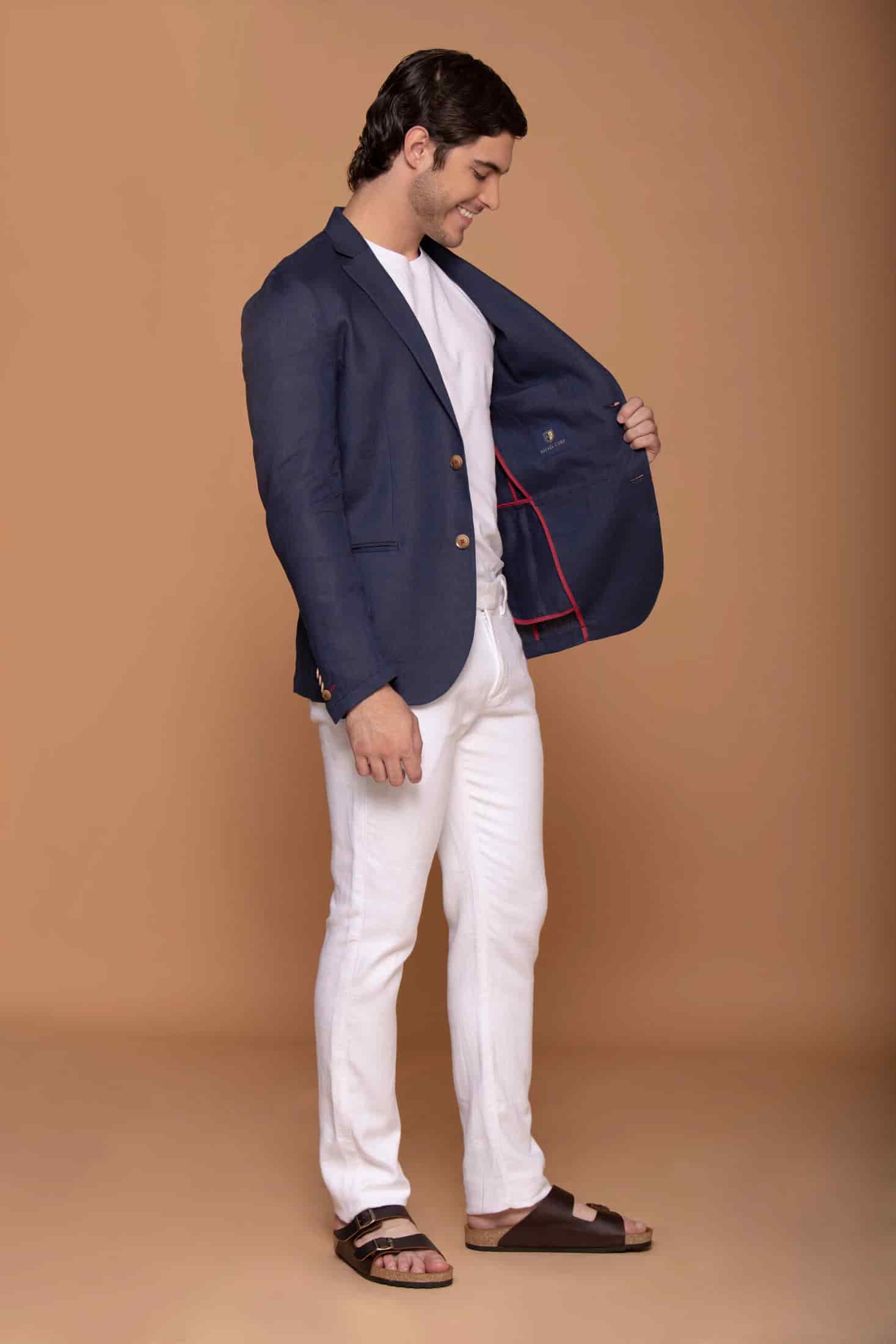 Blazer Vento Lino Azul Navy - miniatura 5