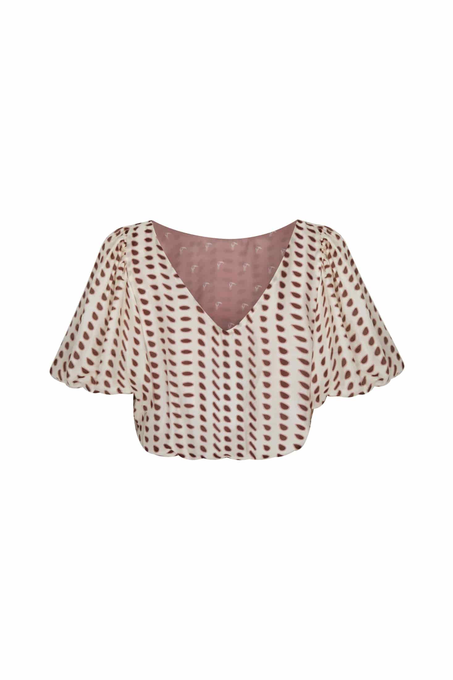 Guayacan Silk Blouse / Ivory Wine Seeds - miniatura 2