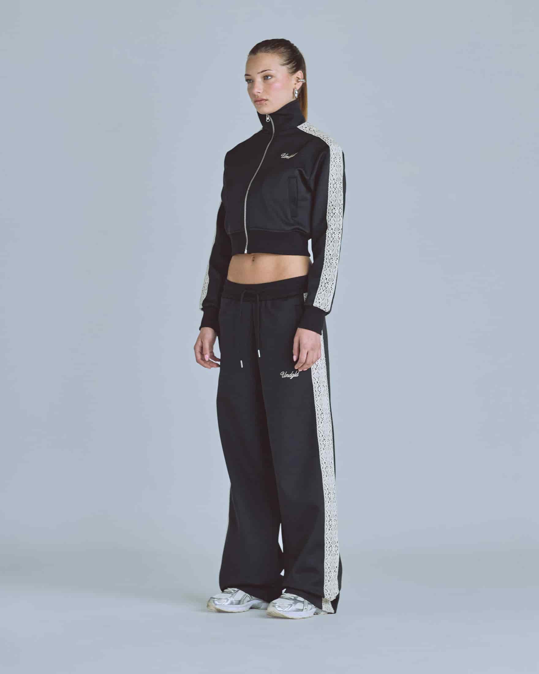 W Basics Undgld Lace-panel Track Jacket Black - miniatura 5