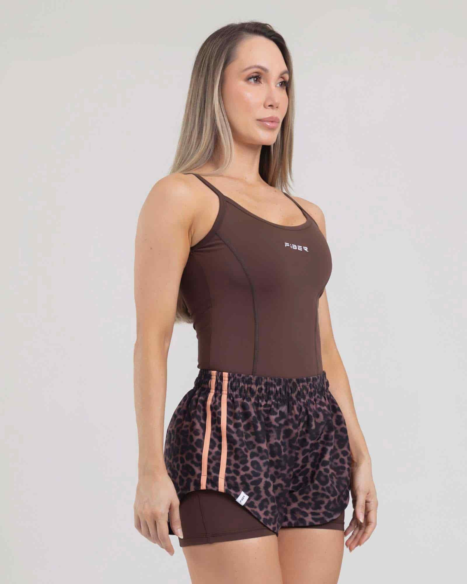 Blusa sport glow cafe oscuro tropi FIBER - miniatura 1