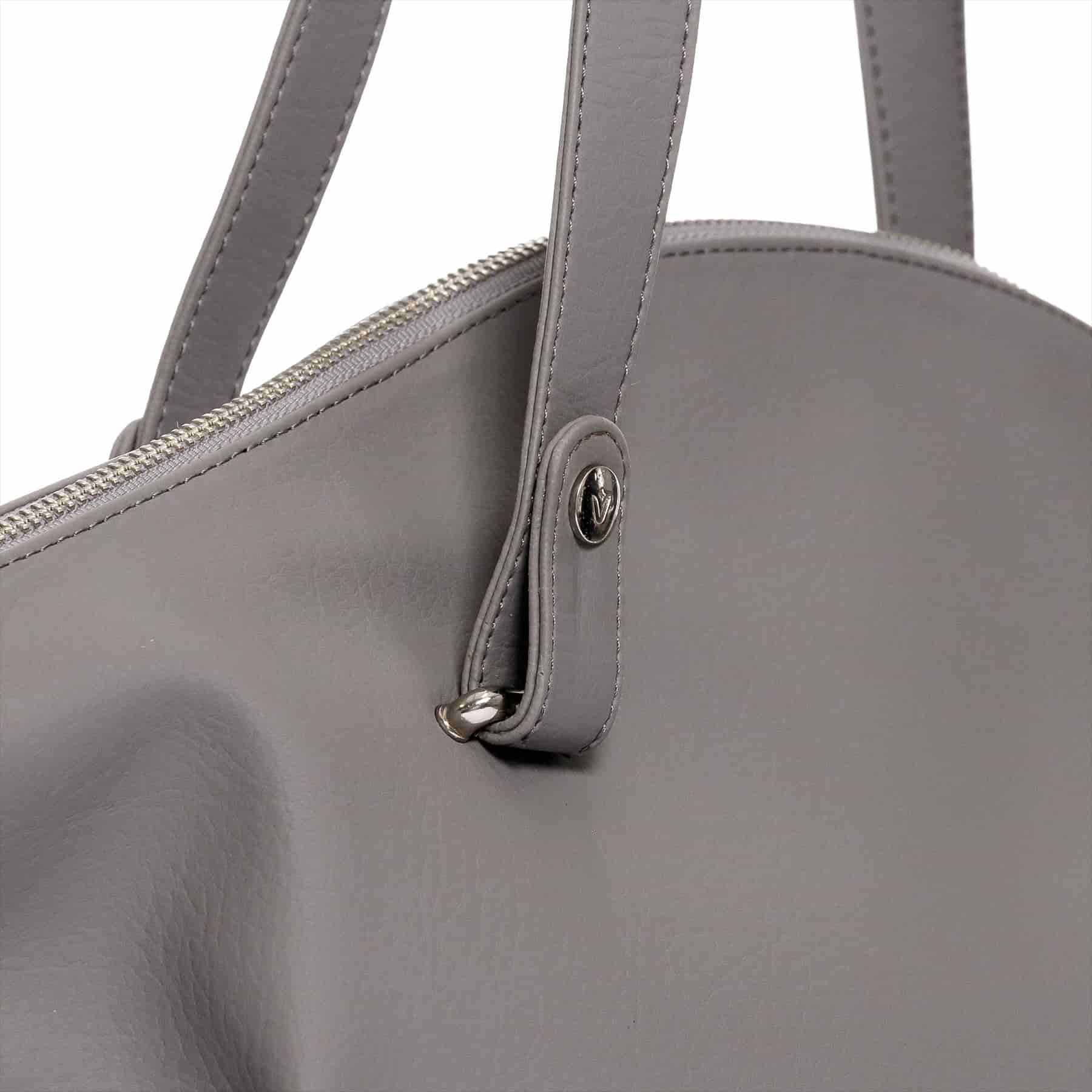 Cartera para mujer Grace grande gris con bolsillo interno y detalle - miniatura 4