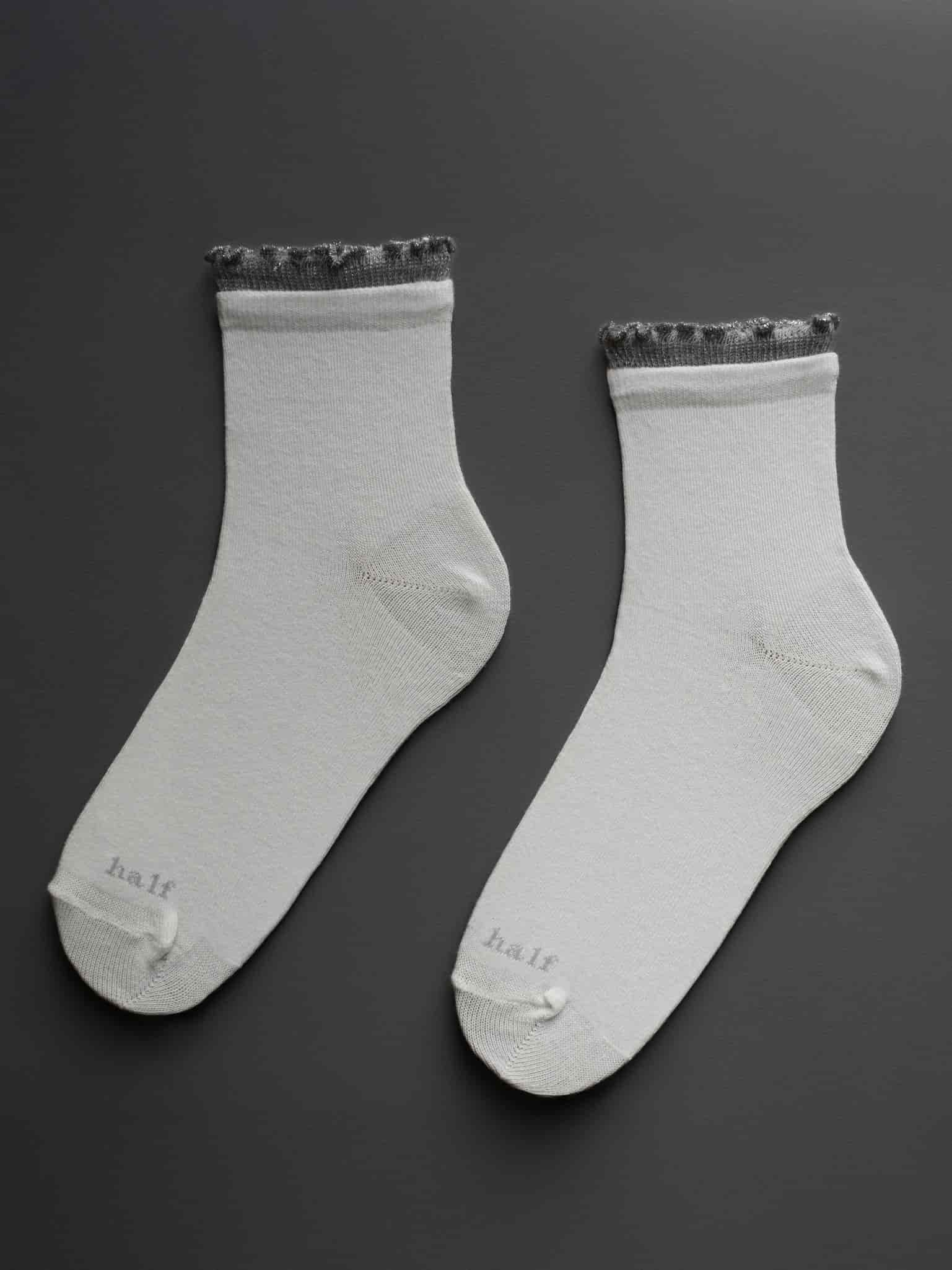GIRLY LAYERING SOCKS - GRAY ON WHITE - miniatura 7