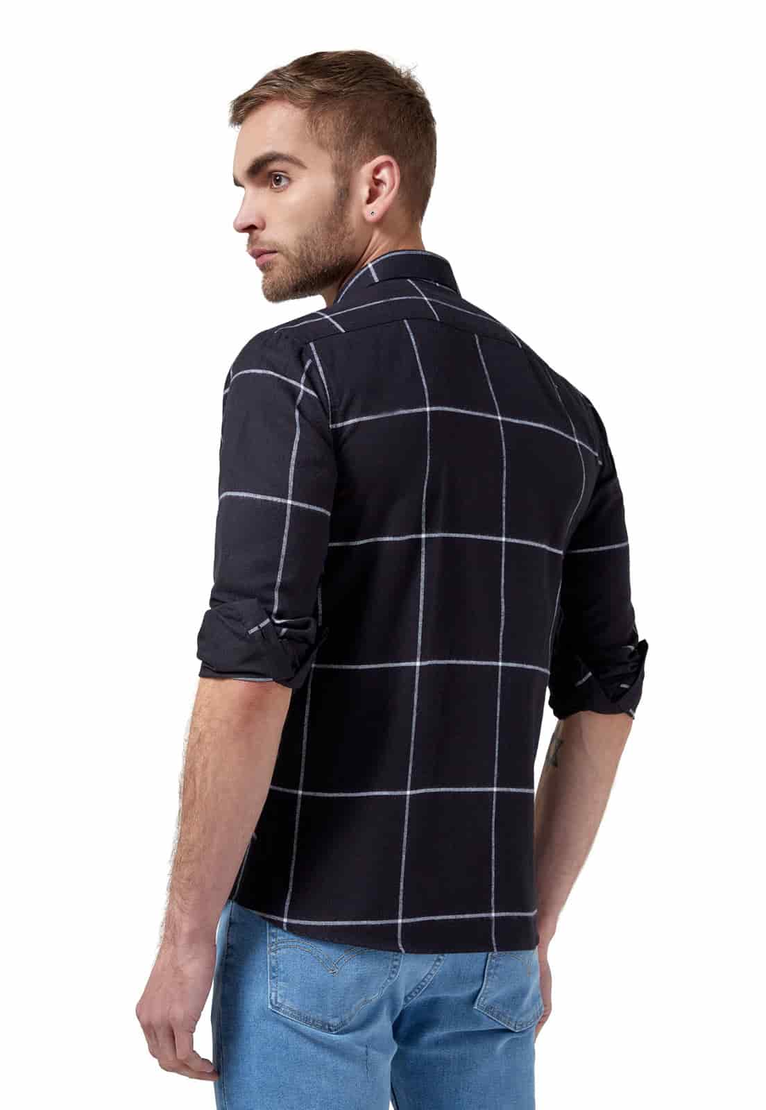 Camisa en Algodón negro con rayas blancas - miniatura 2
