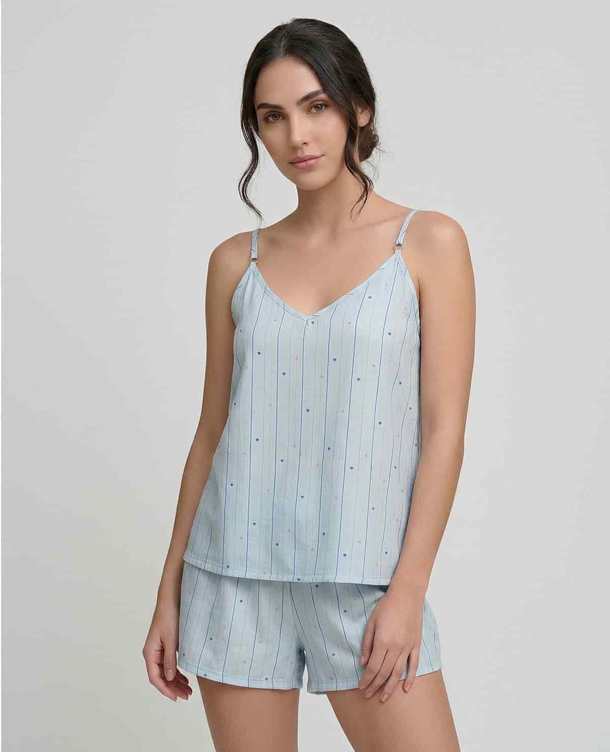 Pijama de Short | Blusa escote en V | Tiras ajustables - miniatura 1