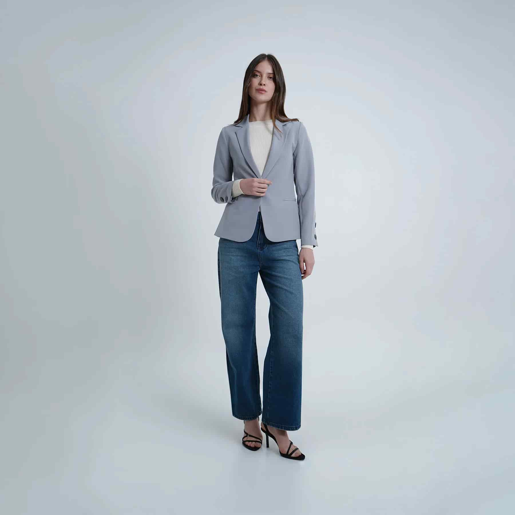 Chaqueta blazer básico con solapa y botones - miniatura 28