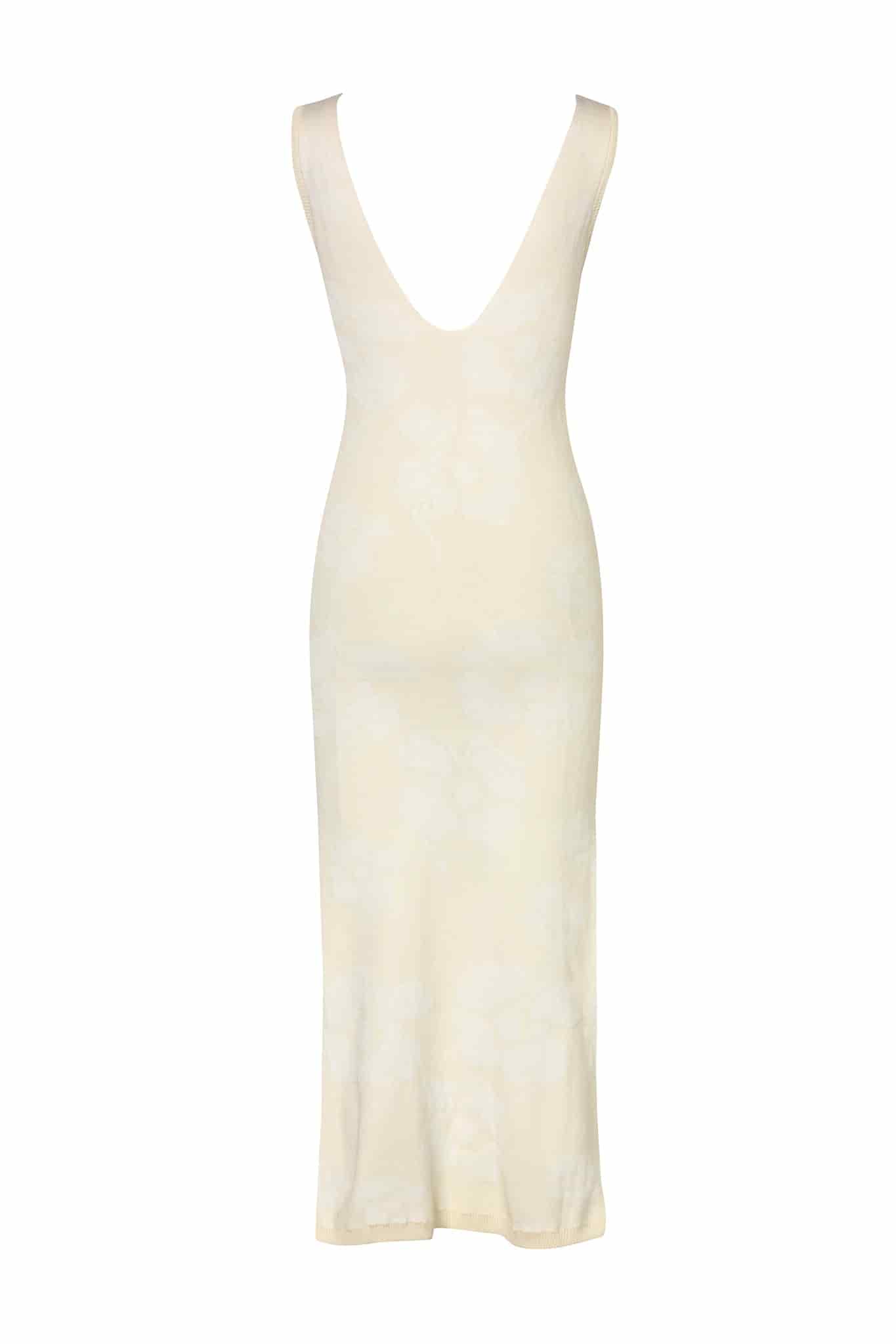 Isa Knit Cotton Jacquard Midi Dress / Ivory Maxi white Flowers - miniatura 3