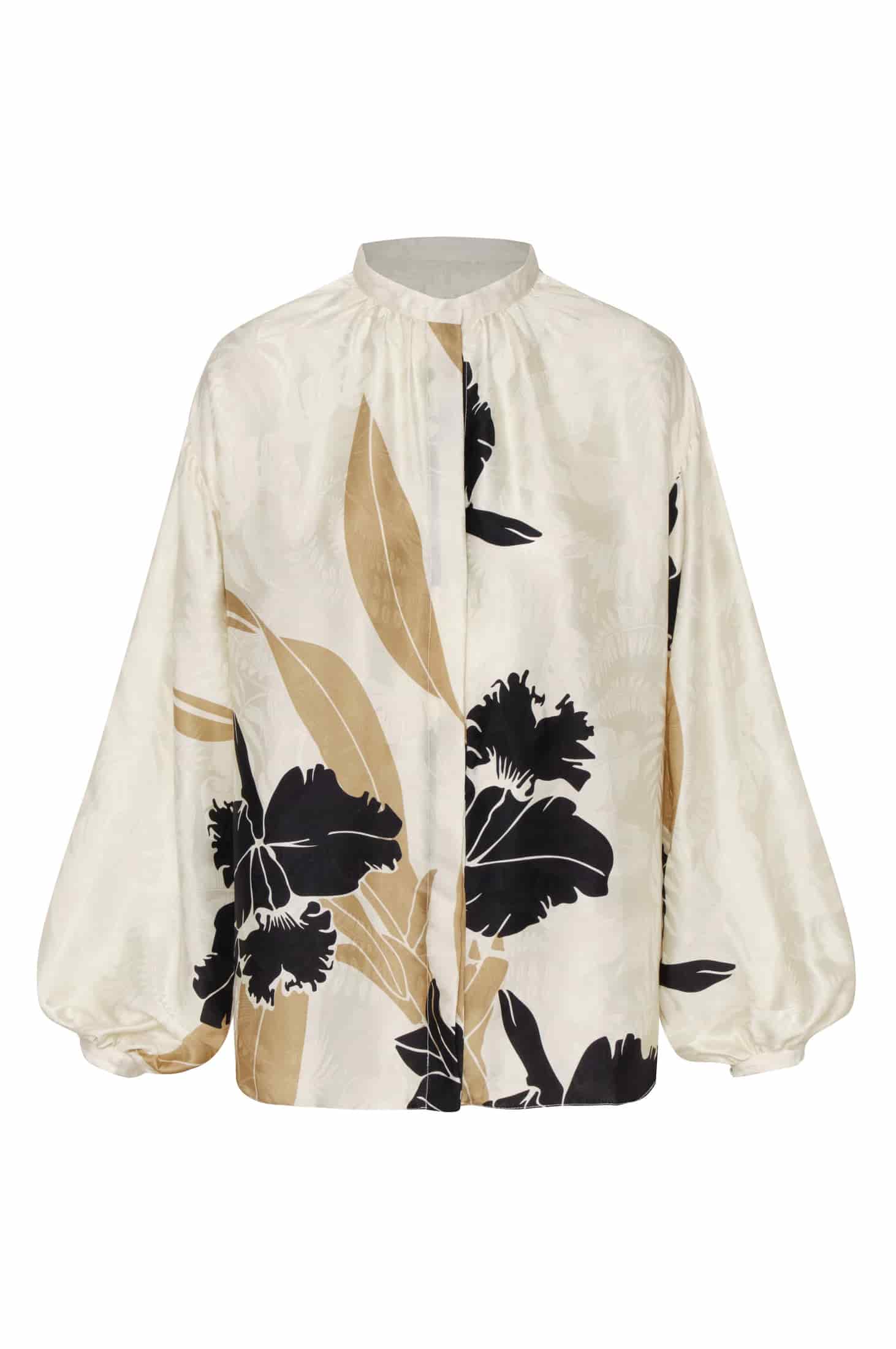 Don Simon Jacquard Silk Shirt/ Black Orchids - miniatura 1