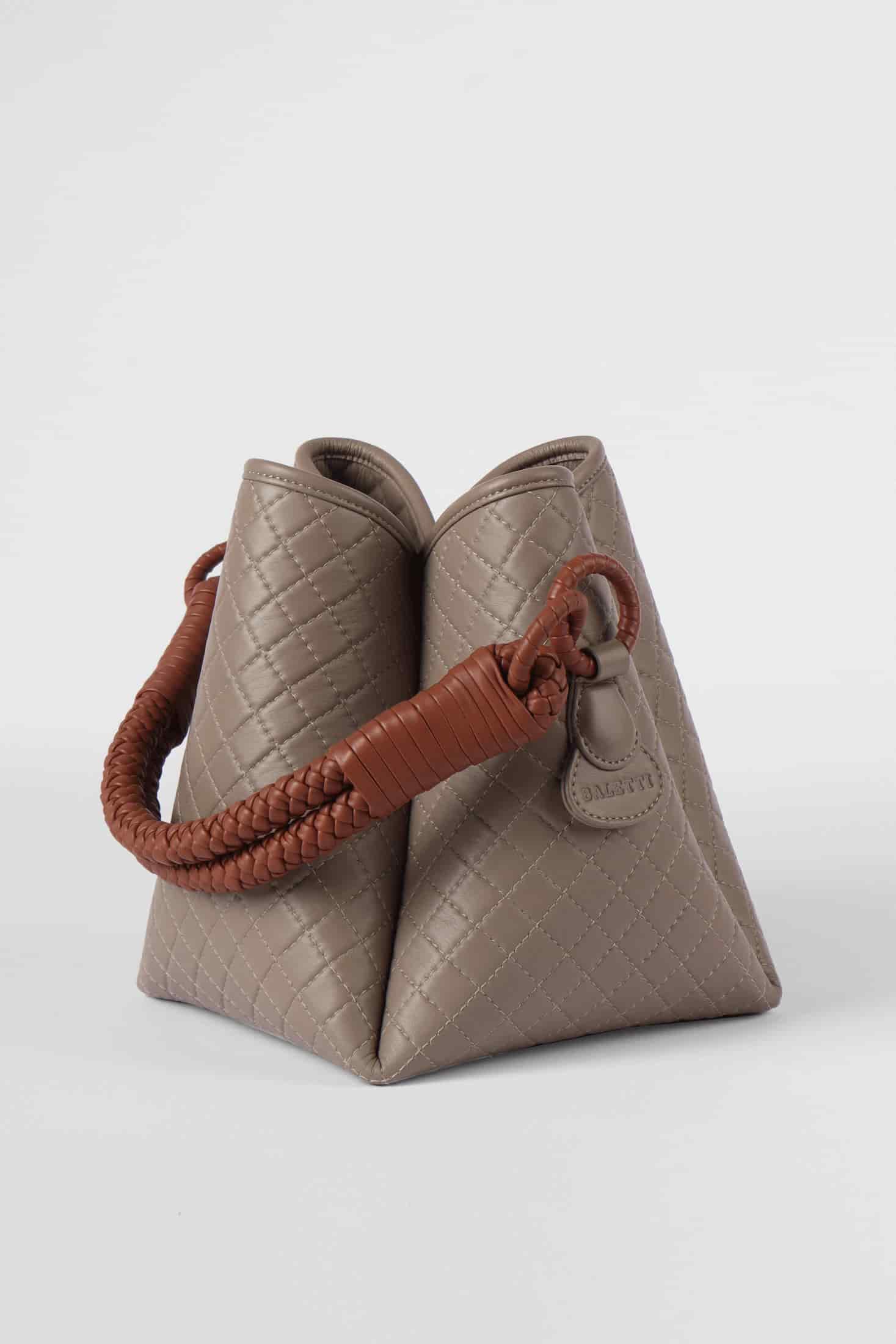 Tulip Bucket Bag, Taupe & Brandy - miniatura 5