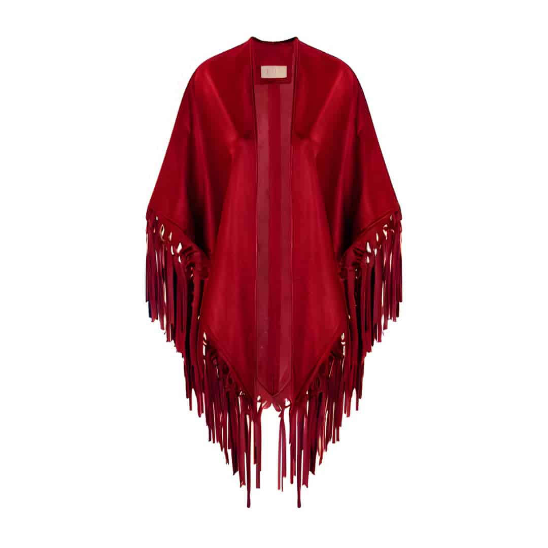 CECILIA SHAWL WITH FRINGES AND KNOTS - miniatura 2