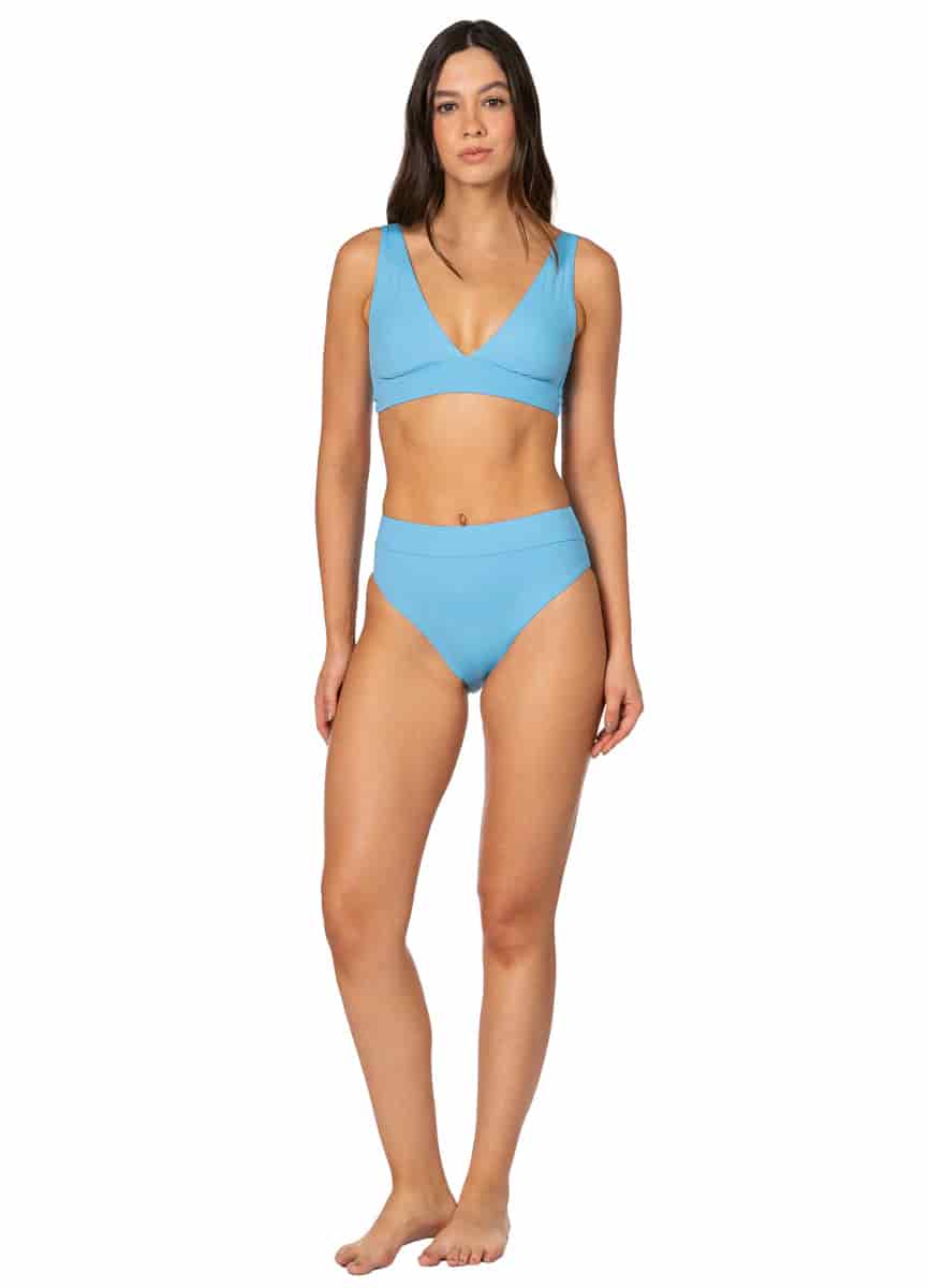 Maaji Stone Blue Allure Long Line Triangle Bikini Top - miniatura 7