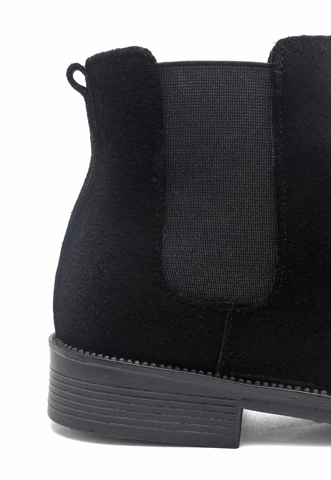 Botines chelsea negros en gamuza. - miniatura 6