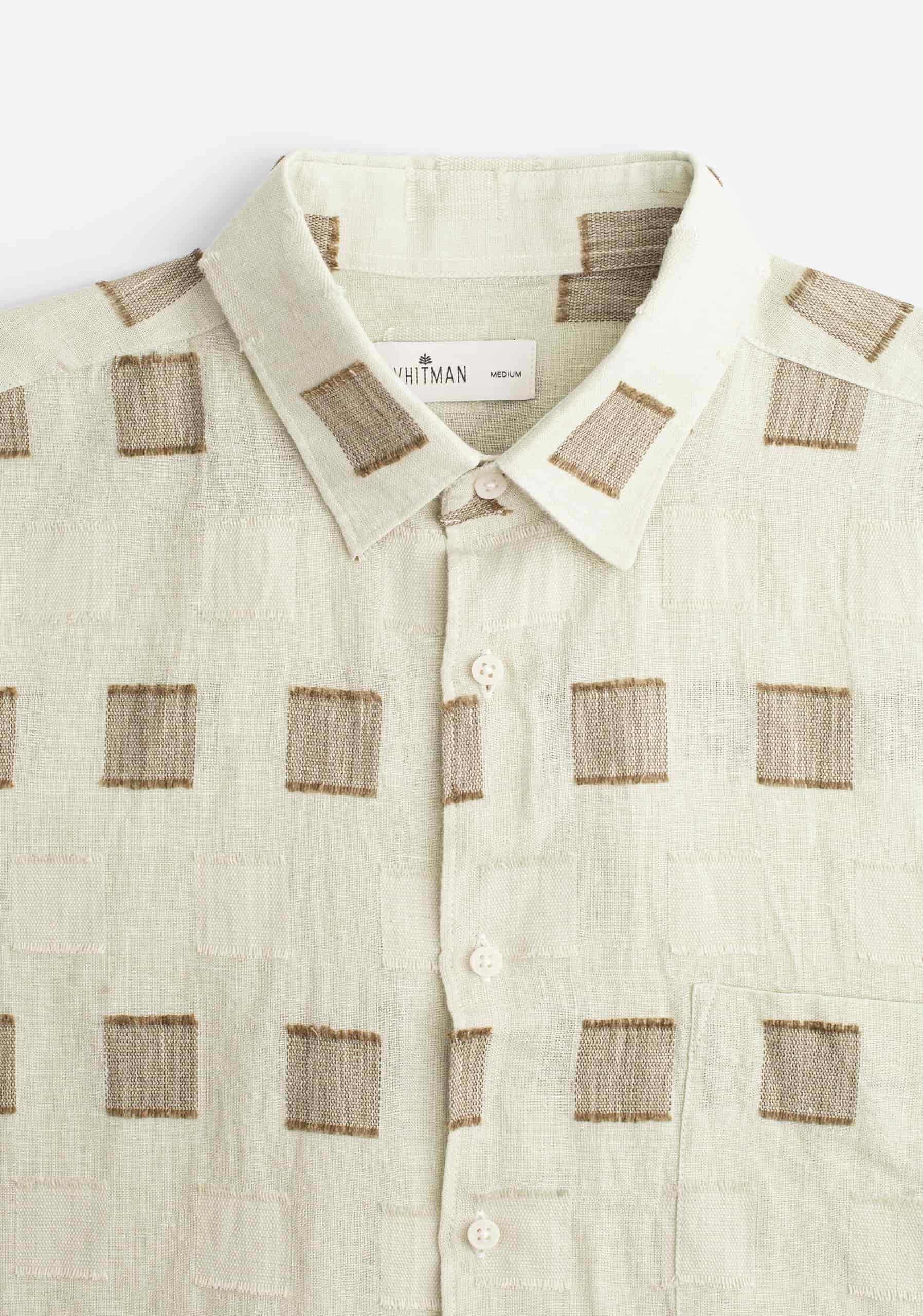 Camisa Lino Harlem Bordado Verde Claro - miniatura 5