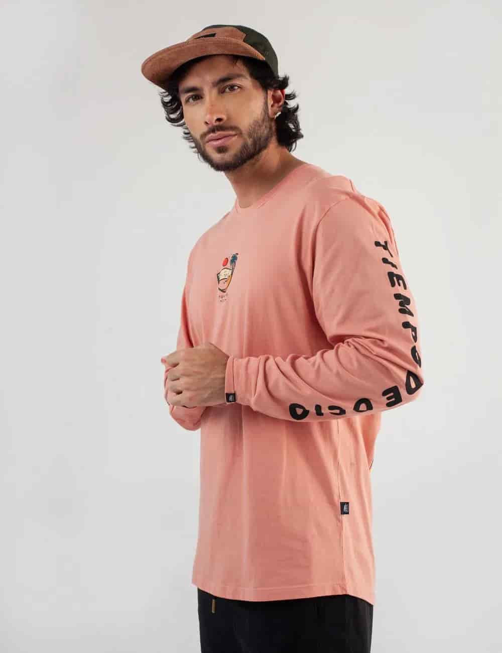 Camibuso Regular Fit Tiempo de Ocio Salmón Hombre - miniatura 4