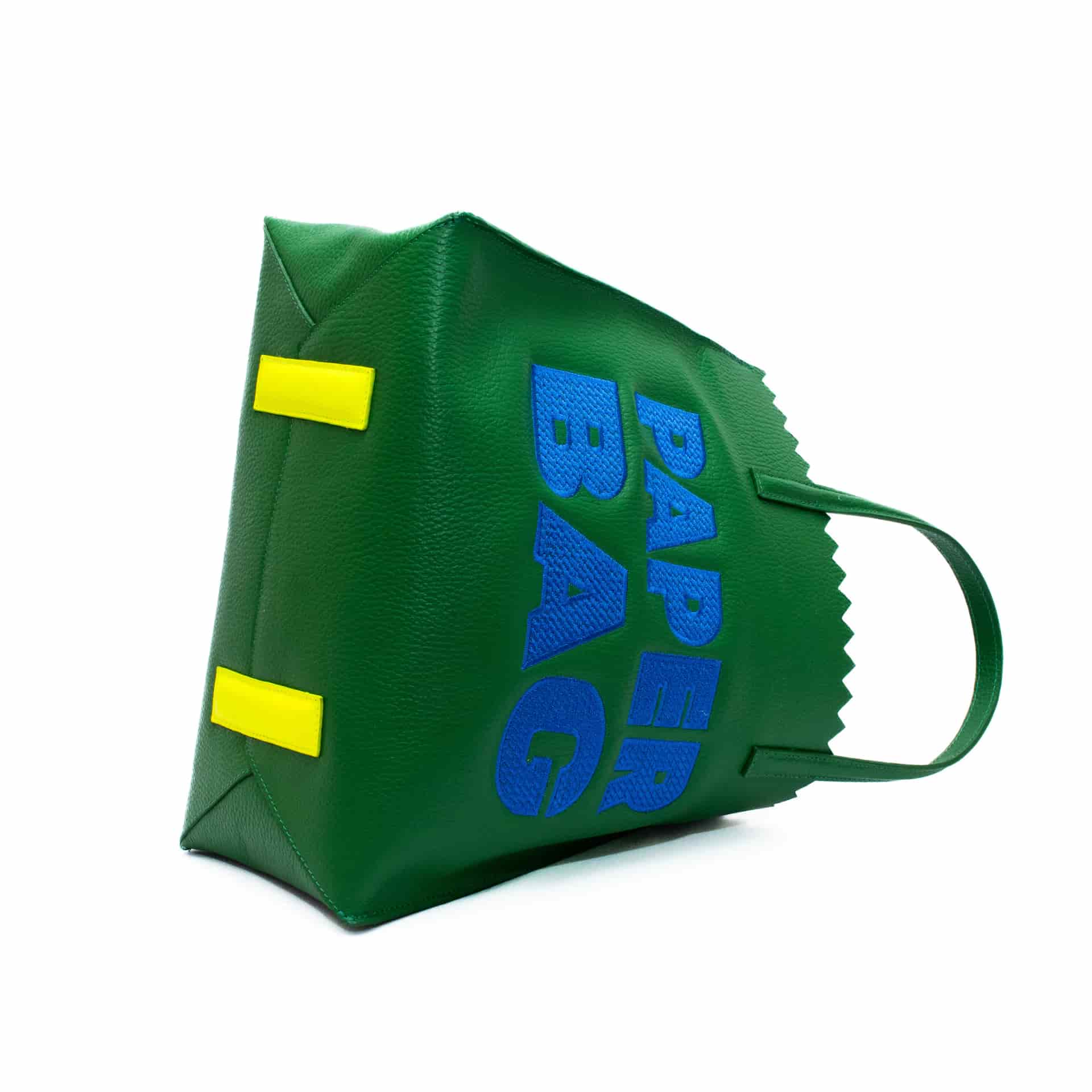 PAPER BAG SHORT - verde forest x celeste - miniatura 4