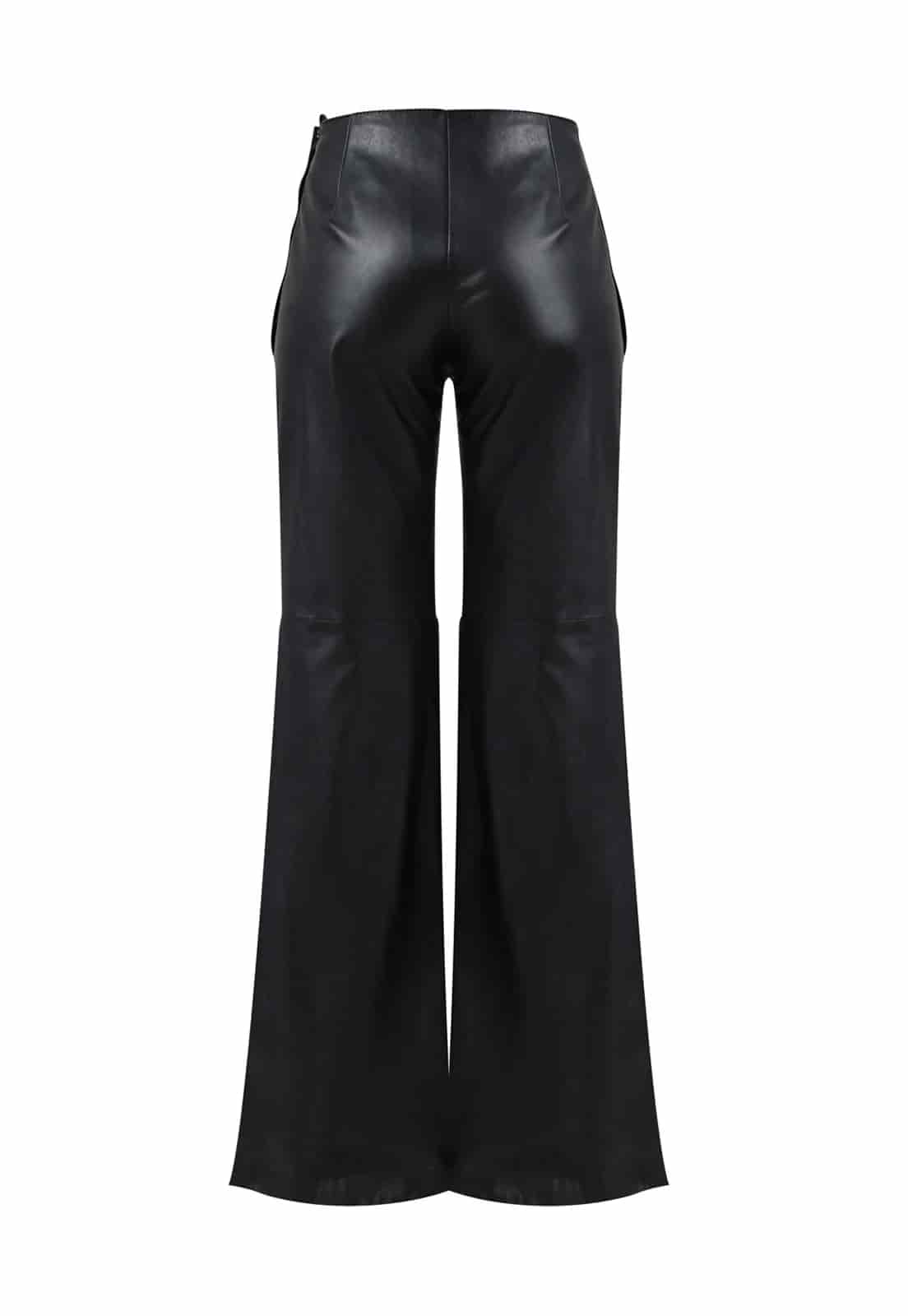 SEMI-FLARE LEATHER TROUSERS - miniatura 3