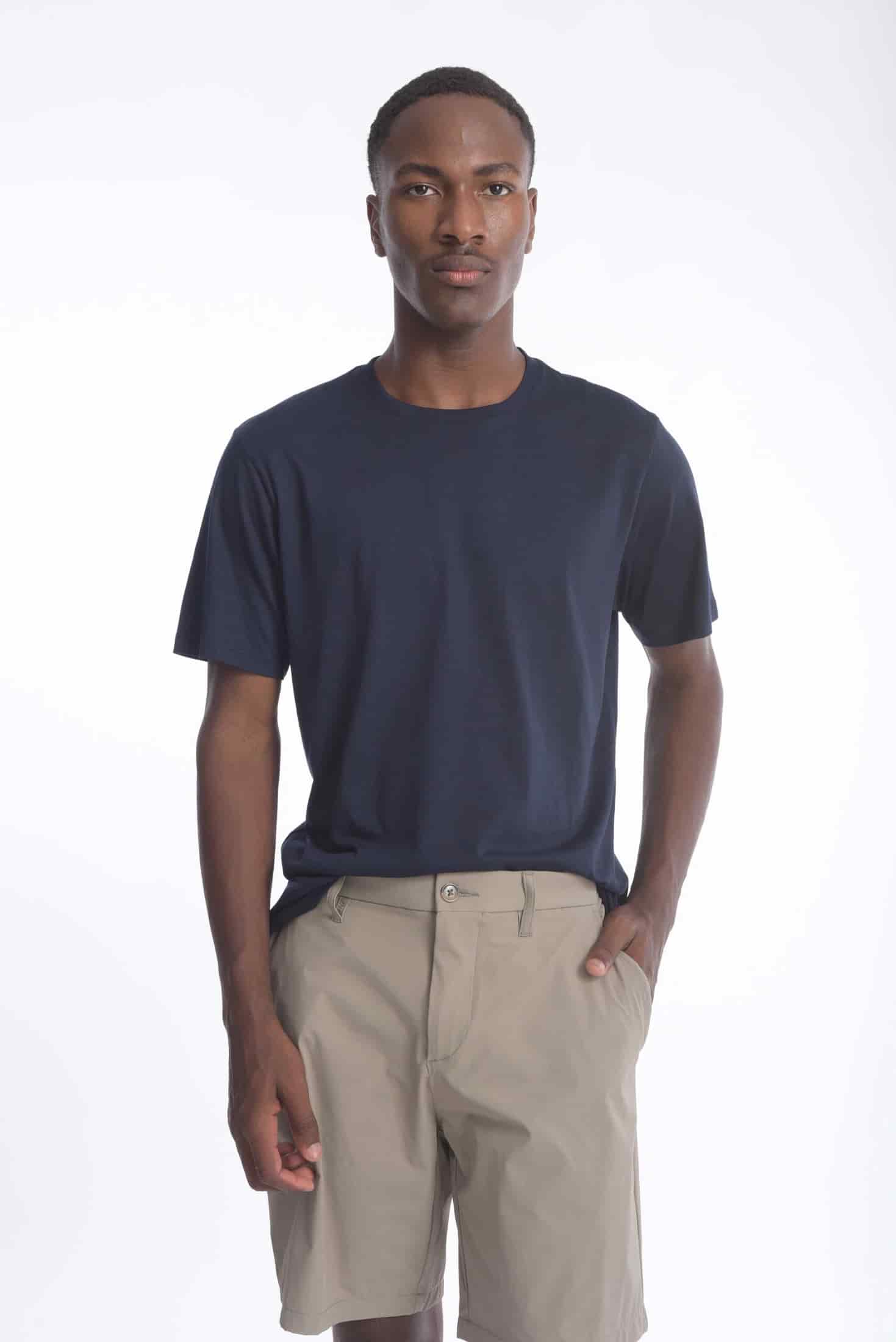 T-shirt Slim Fit 100% Algodón Azul Navy - miniatura 1