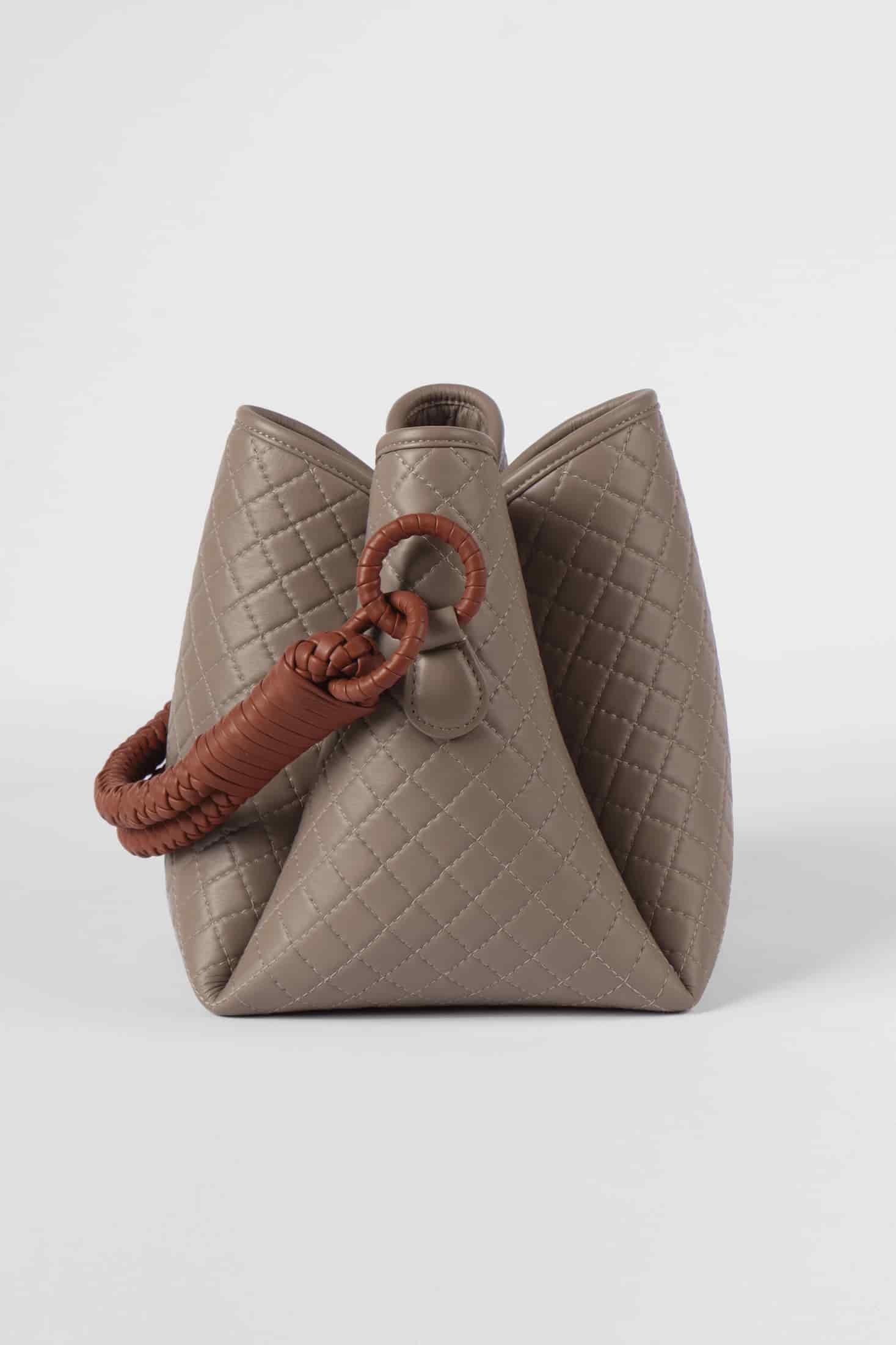 Tulip Bucket Bag, Taupe & Brandy - miniatura 3