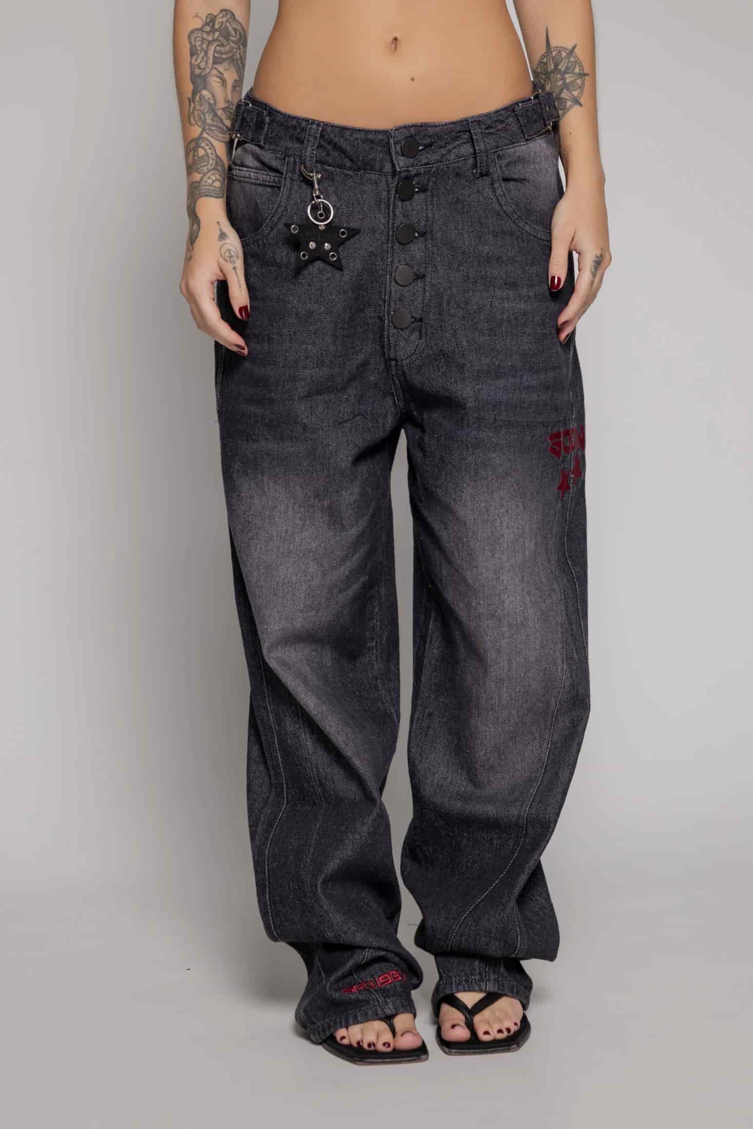 Baggy Remainder Dama Stone-Negro - miniatura 11