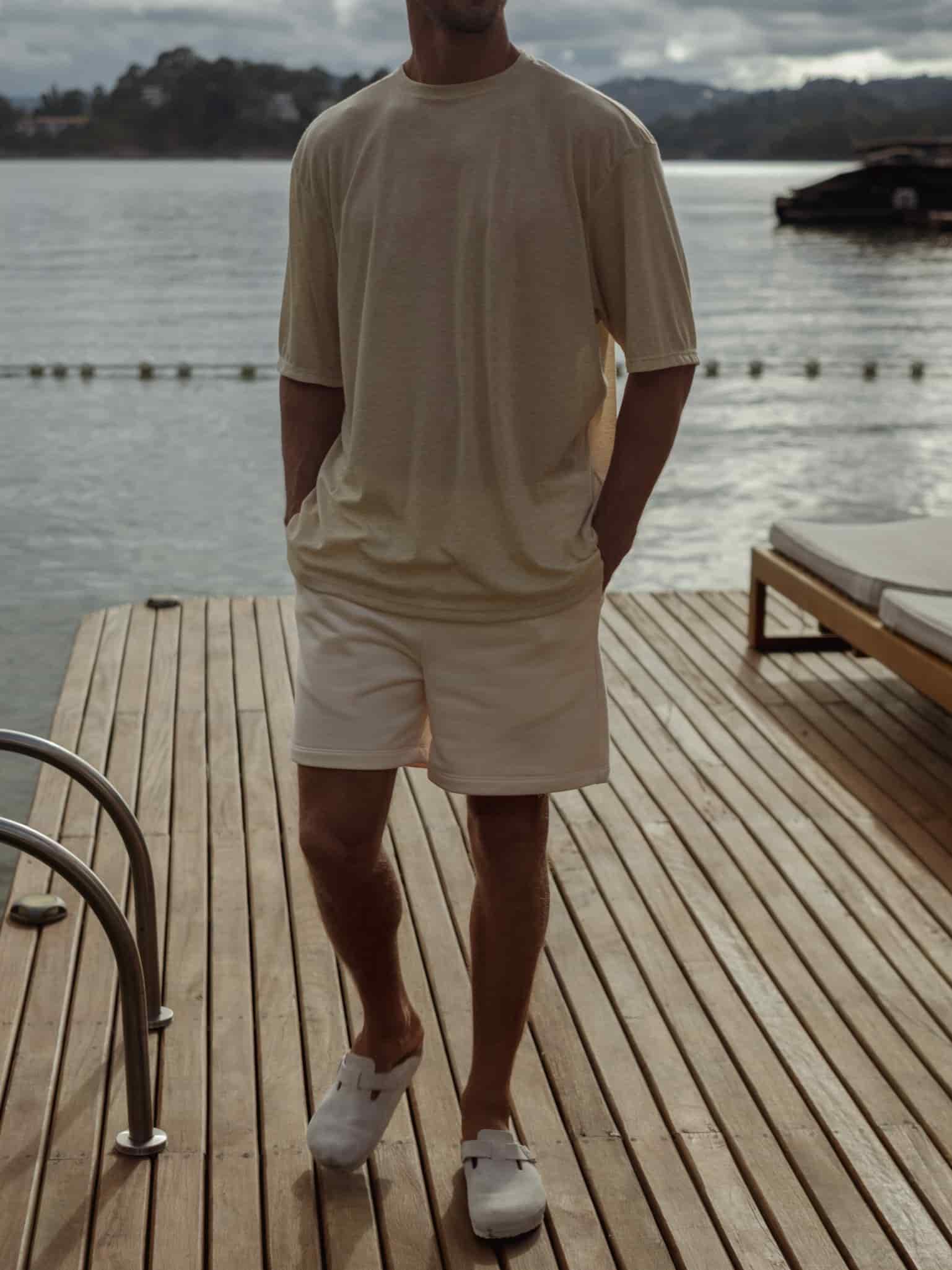 MEN COTTON MINIMAL SHORT - SEA SALT - miniatura 4