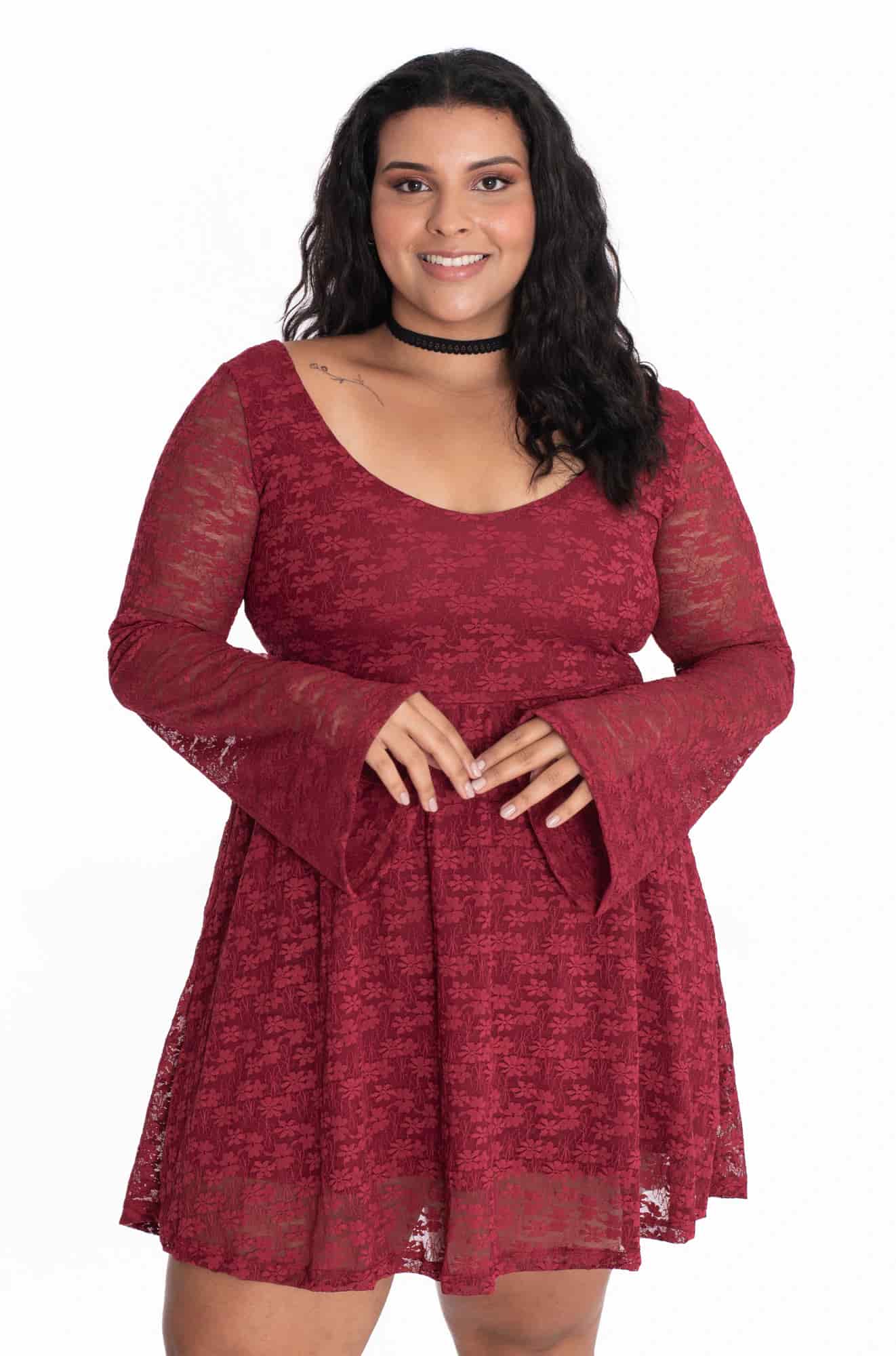 Vestido Florencia Vinotinto - miniatura 9
