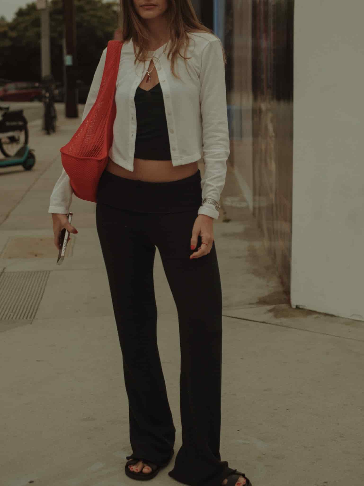 KNIT FLARE PANT - BLACK - miniatura 15