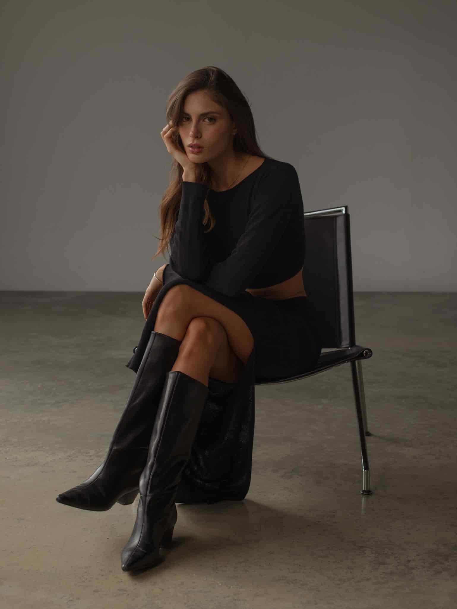 EDGE KNIT DRESS - BLACK - miniatura 2