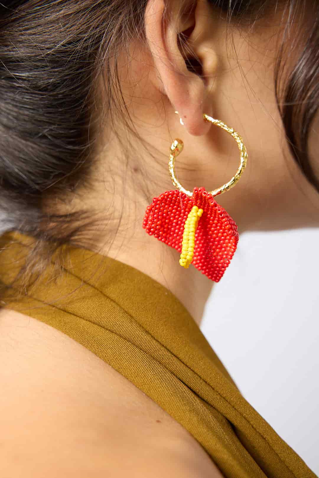 Red Anturio Earrings - miniatura 7