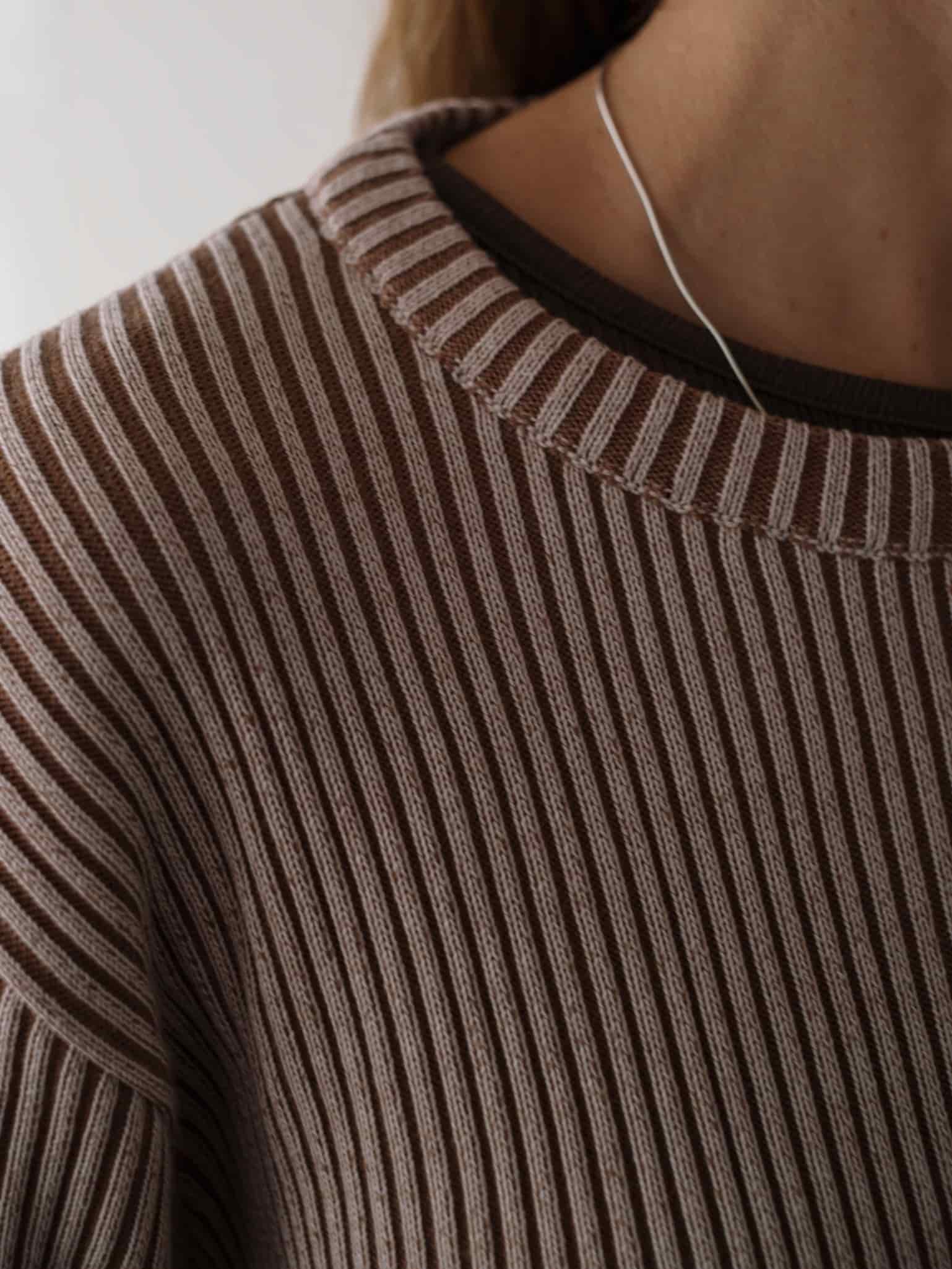 CHUNKY RIB SWEATER - NATURAL & BROWN - miniatura 6