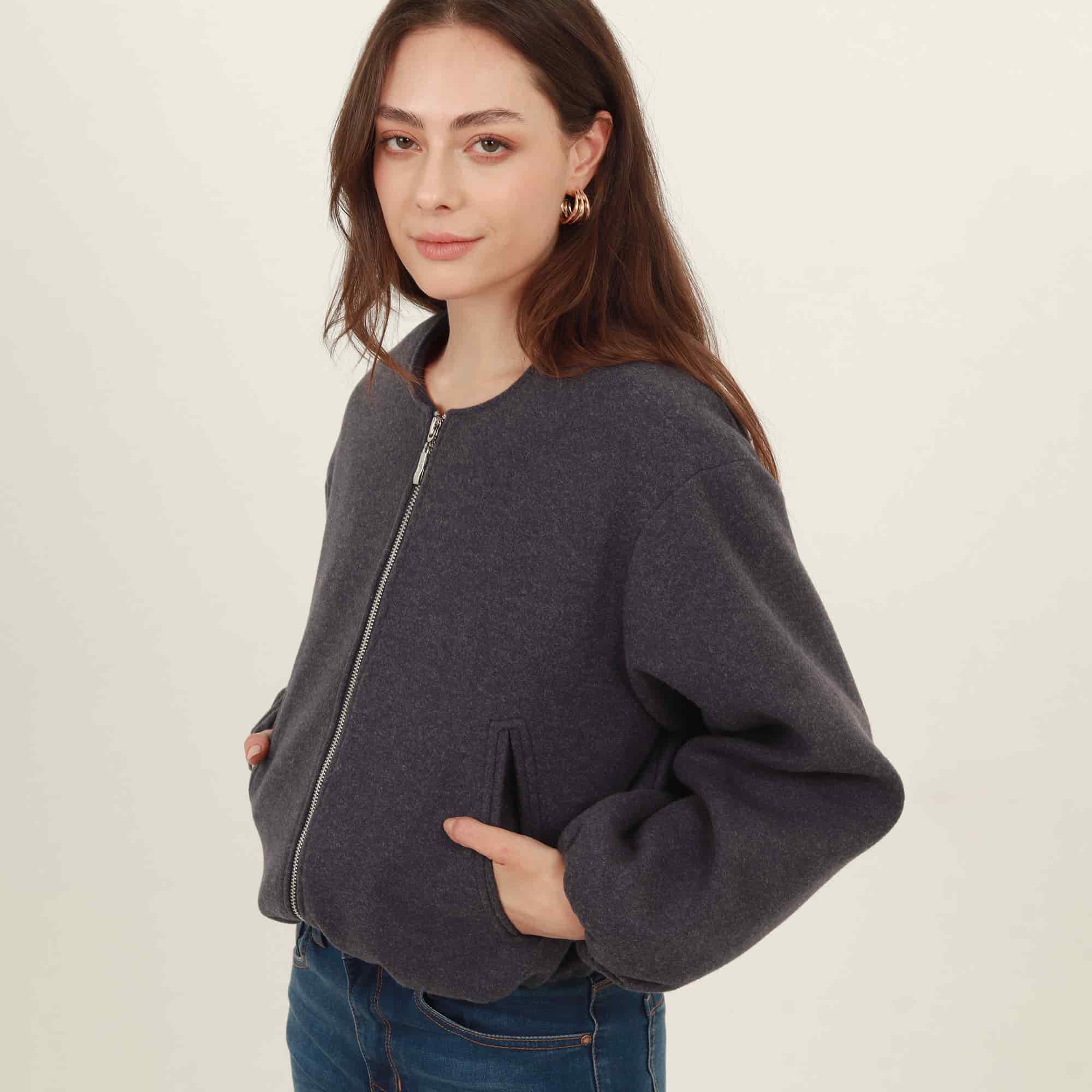 Chaqueta bomber cuello redondo - miniatura 10